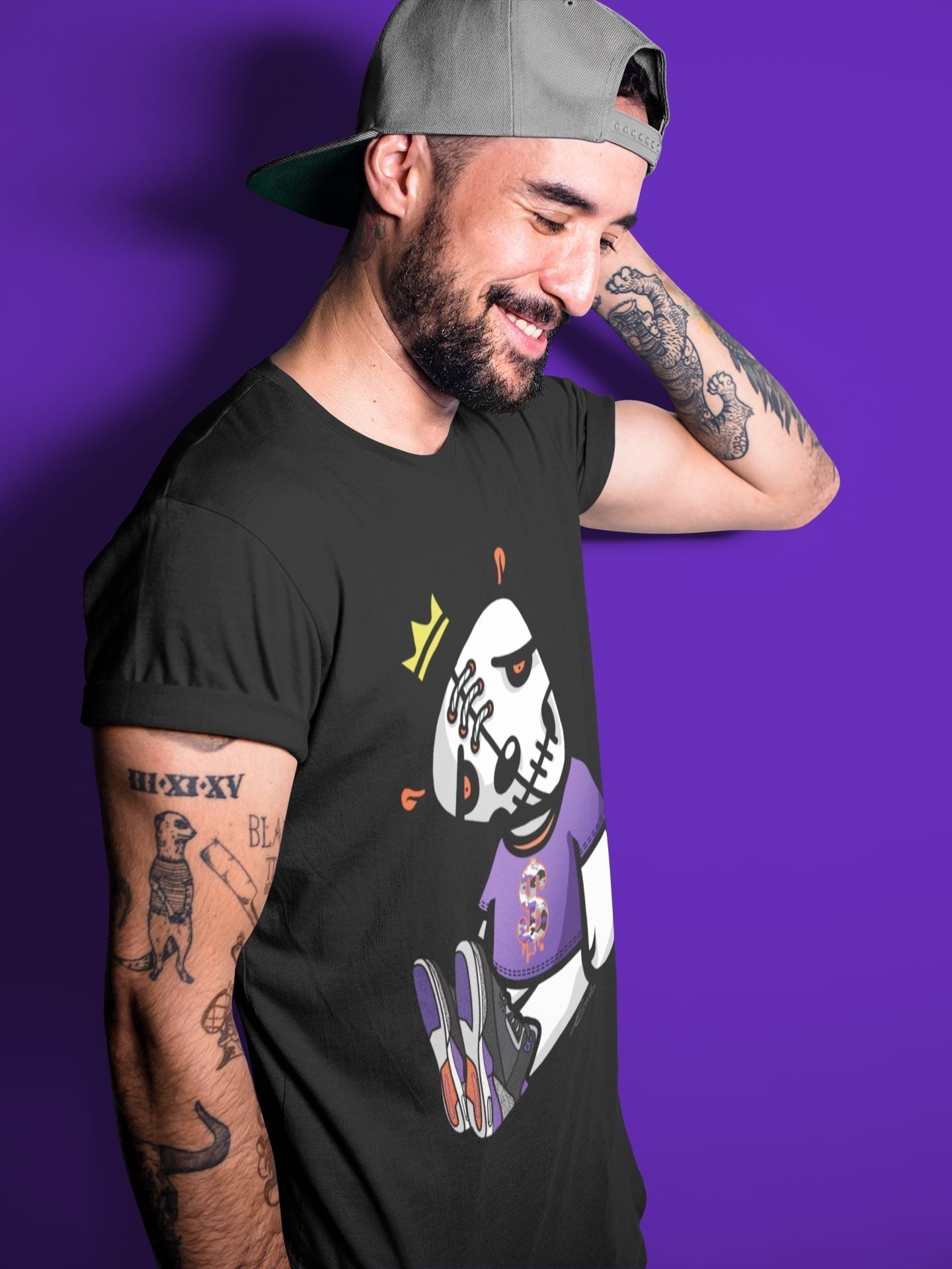 Dead Dolls Unisex Tops - Air Jordan 3 Court Purple