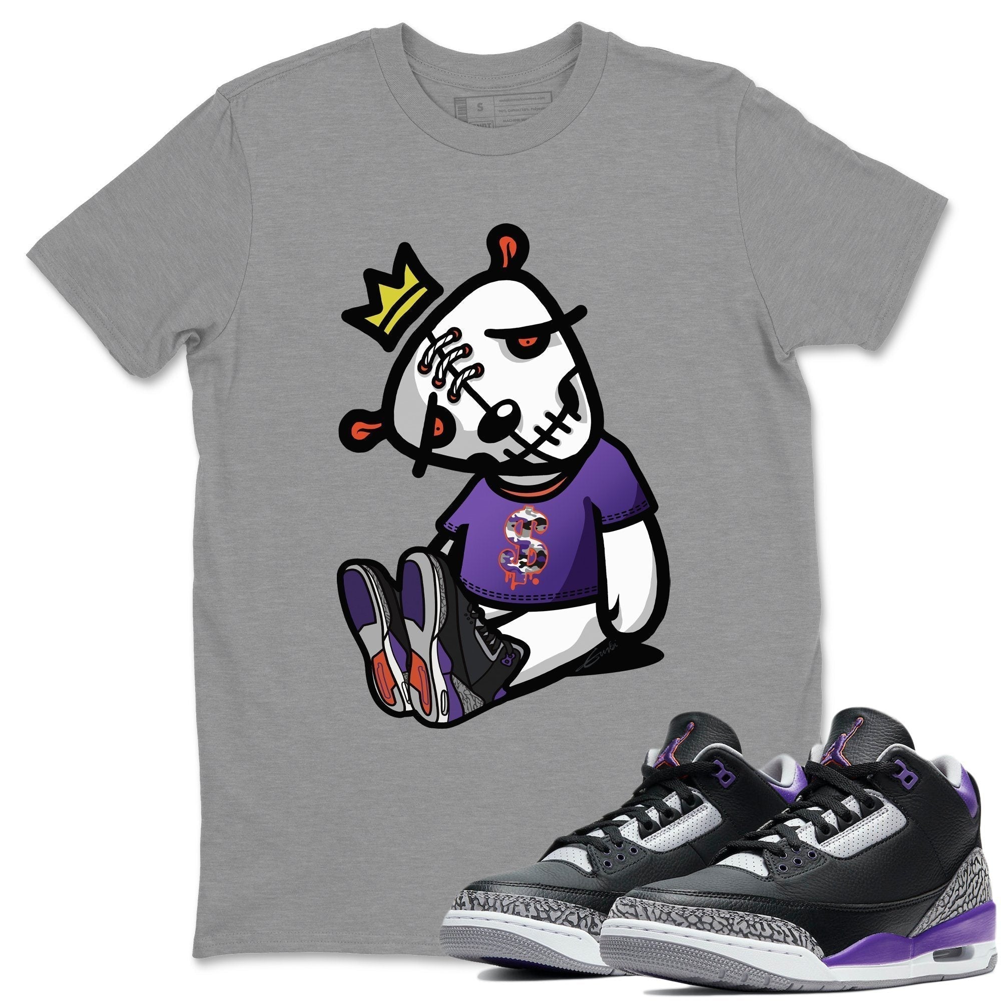 Dead Dolls Unisex Tops - Air Jordan 3 Court Purple