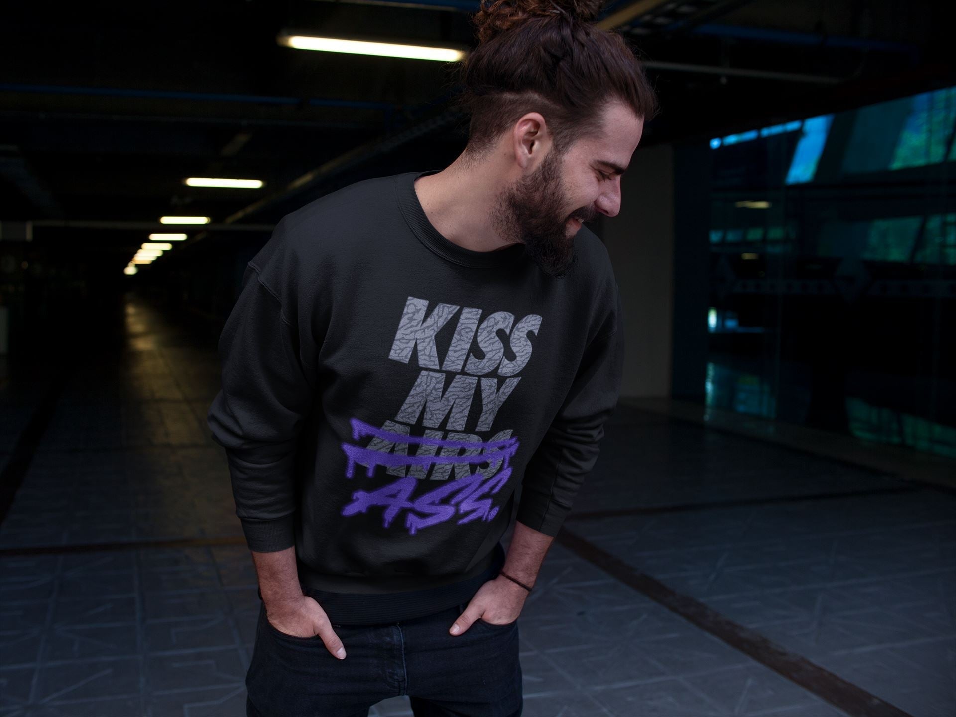 Kiss My Ass Unisex Tops - Air Jordan 3 Court Purple