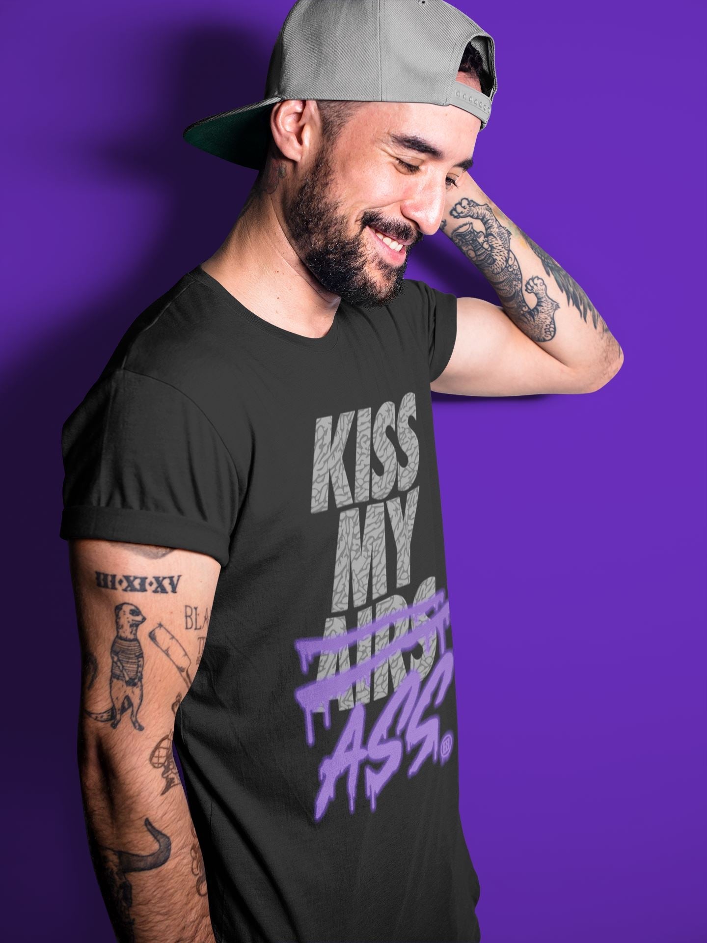 Kiss My Ass Unisex Tops - Air Jordan 3 Court Purple