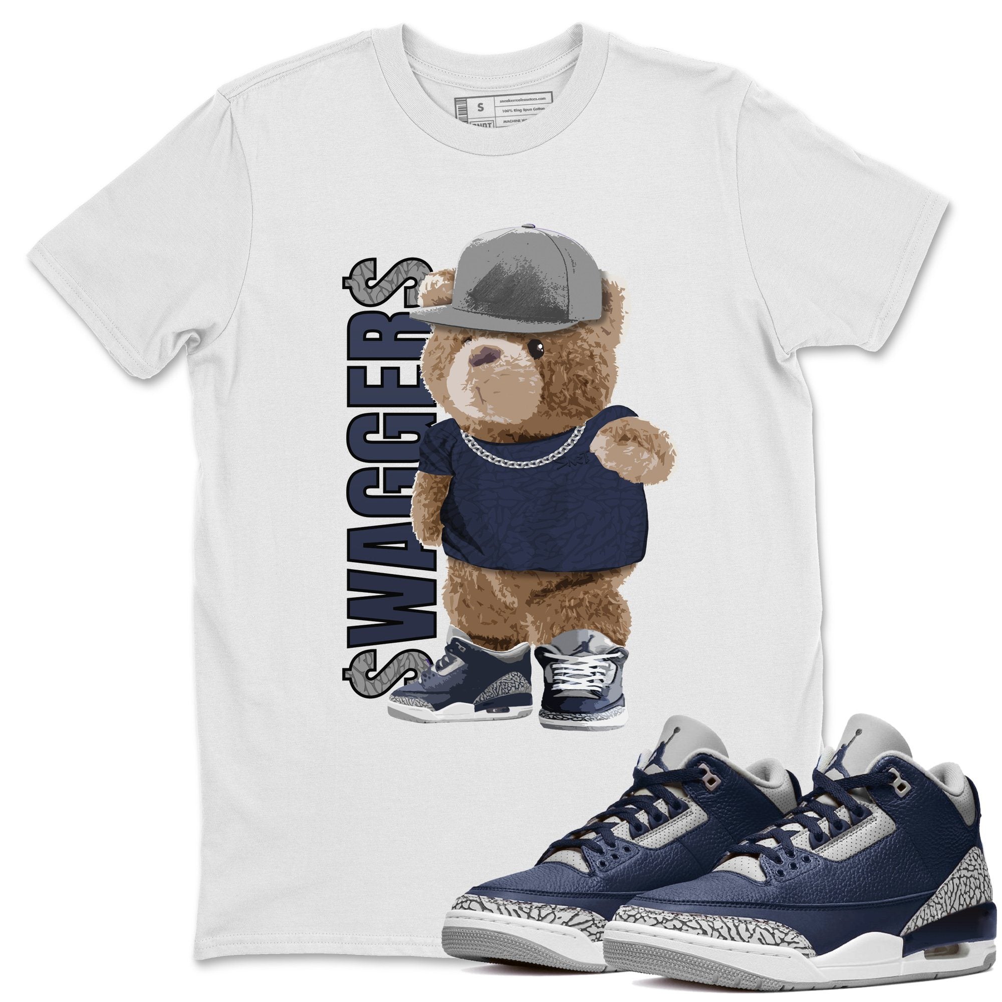 Bear Swaggers Unisex Tops - Air Jordan 3 Midnight Navy