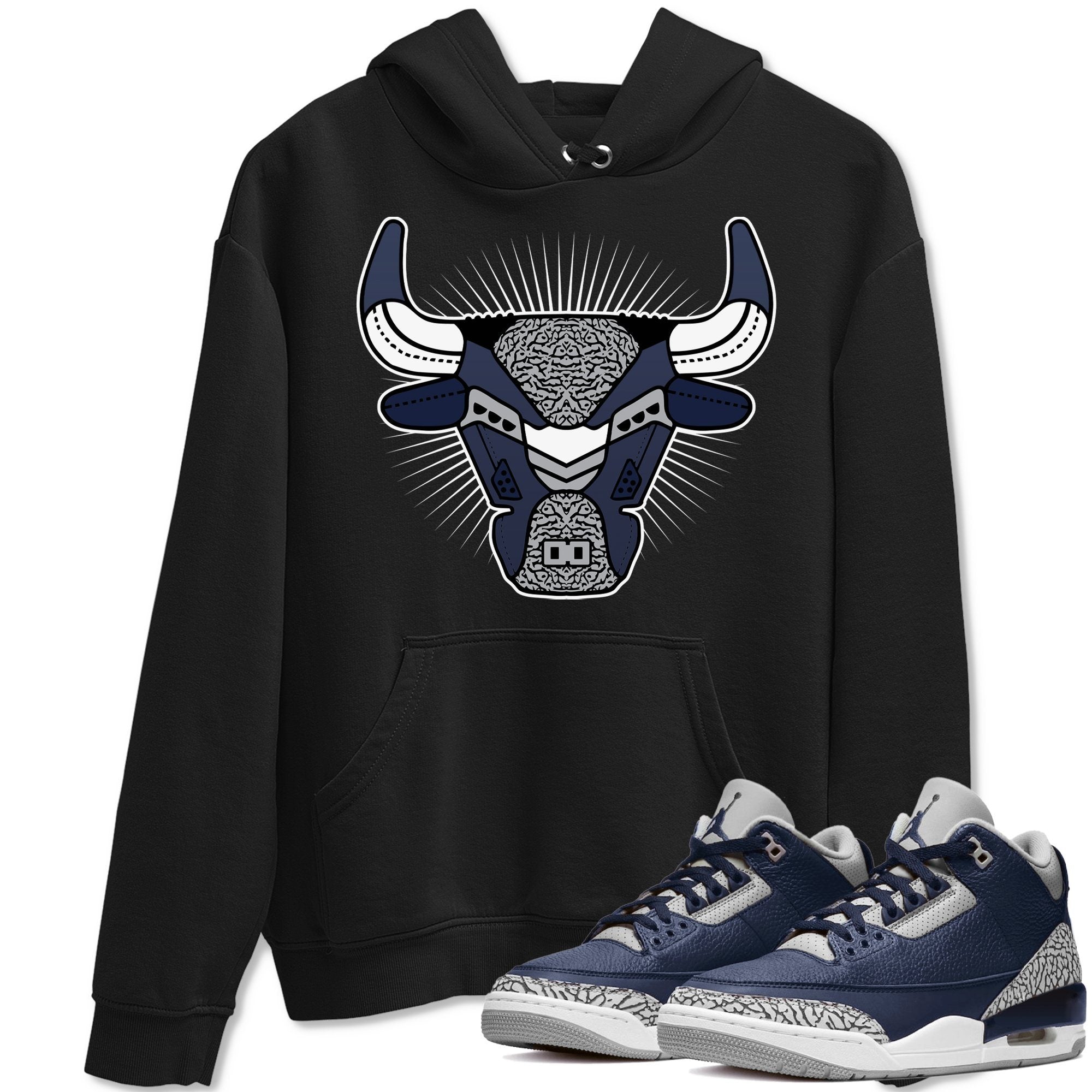 Bull Head Unisex Tops - Air Jordan 3 Midnight Navy