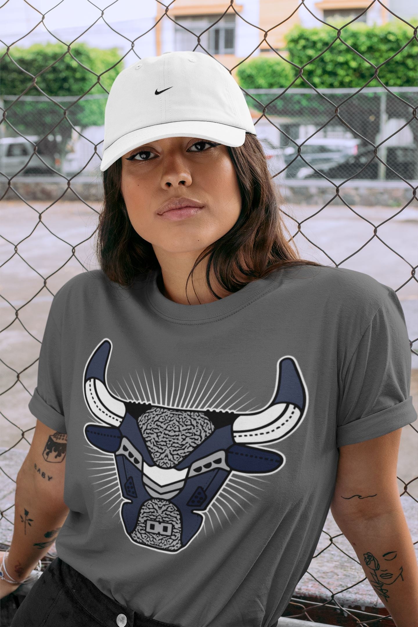 Bull Head Unisex Tops - Air Jordan 3 Midnight Navy
