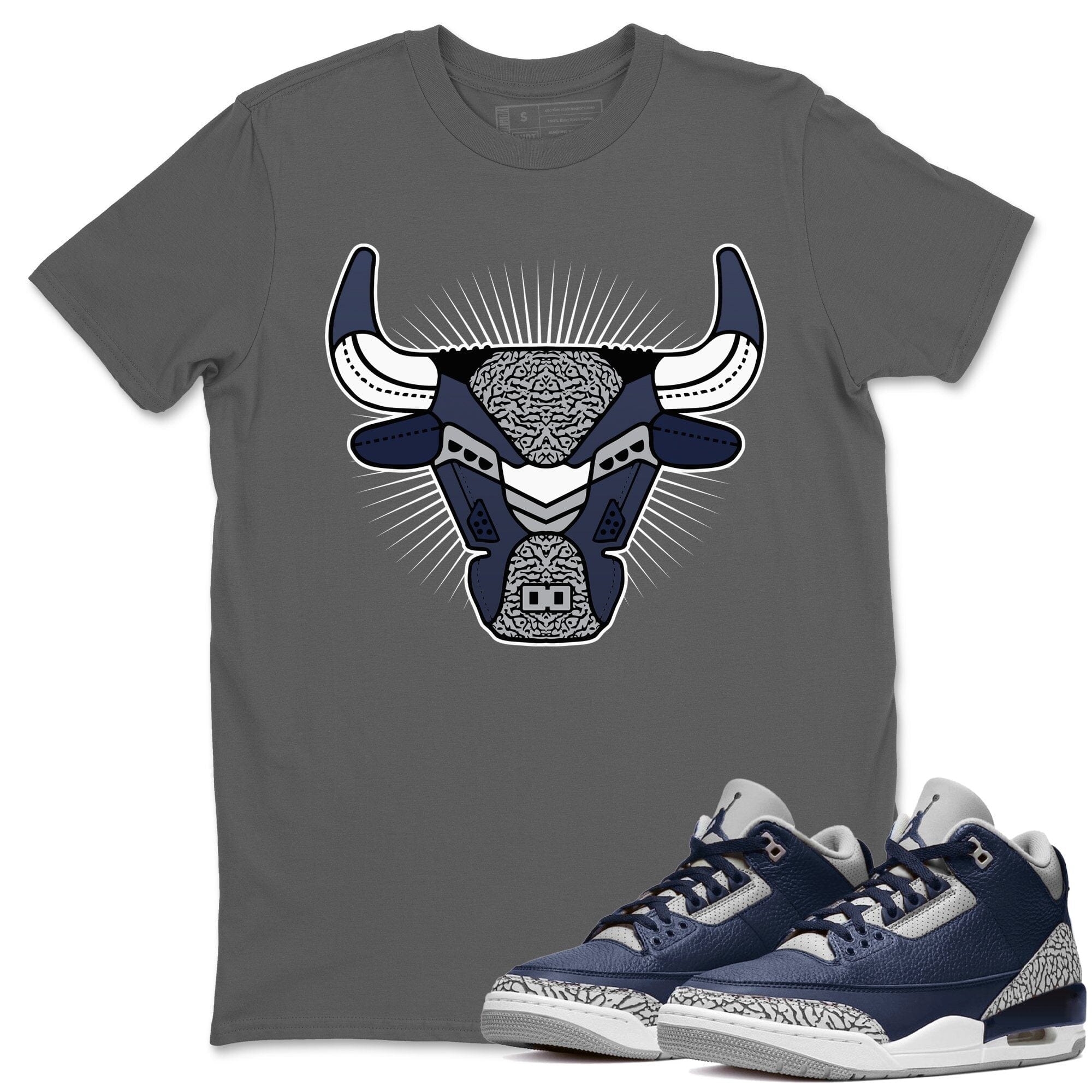 Bull Head Unisex Tops - Air Jordan 3 Midnight Navy