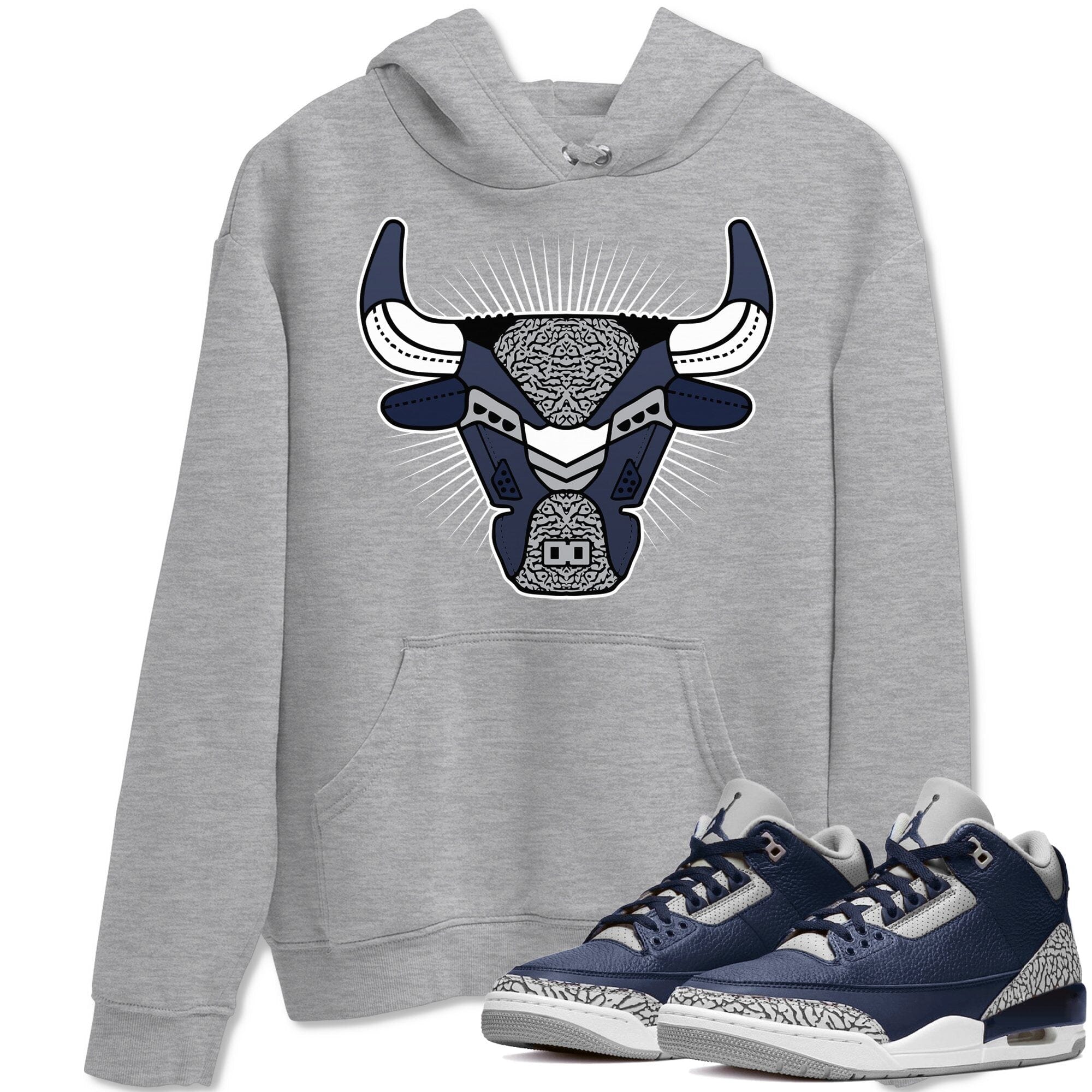 Bull Head Unisex Tops - Air Jordan 3 Midnight Navy