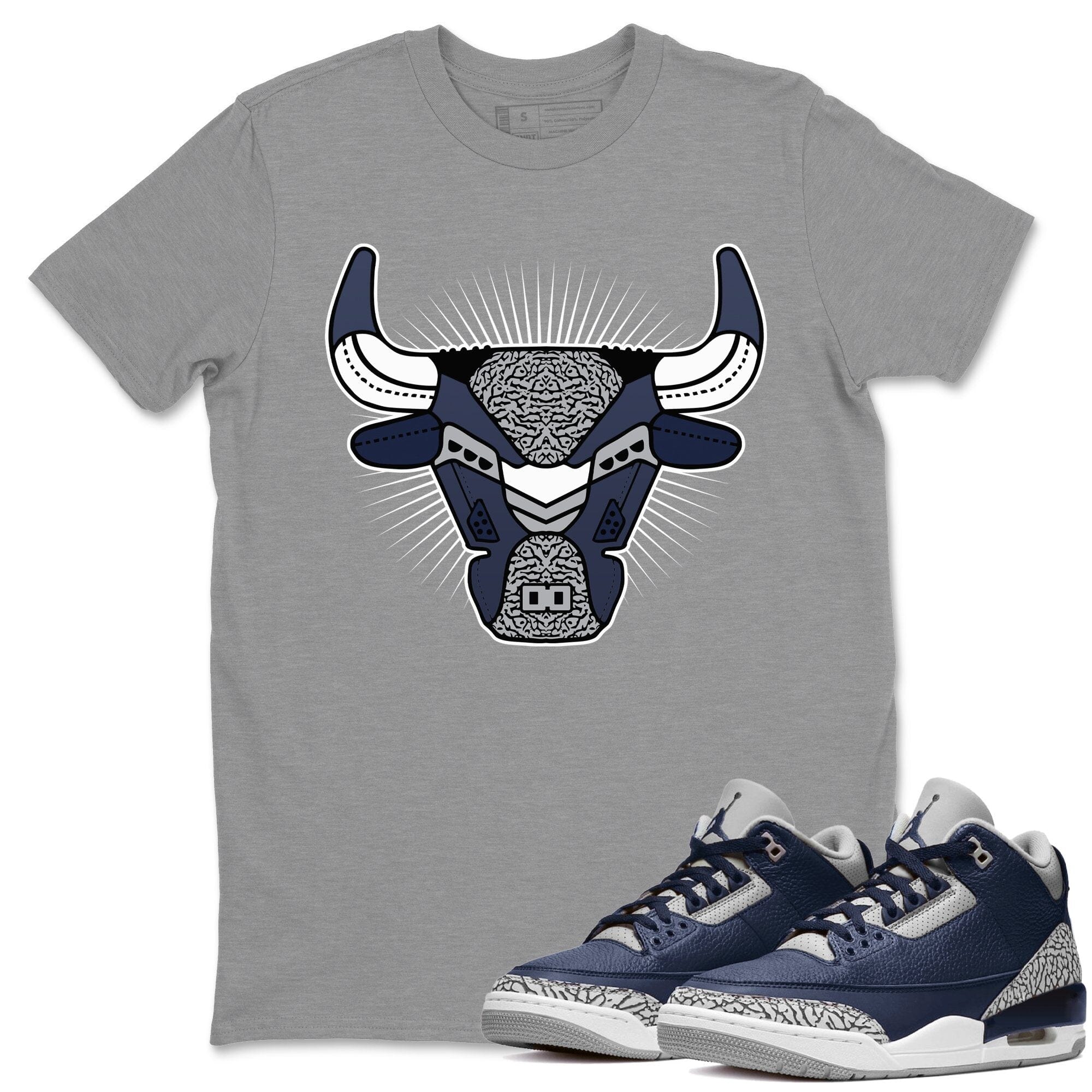 Bull Head Unisex Tops - Air Jordan 3 Midnight Navy