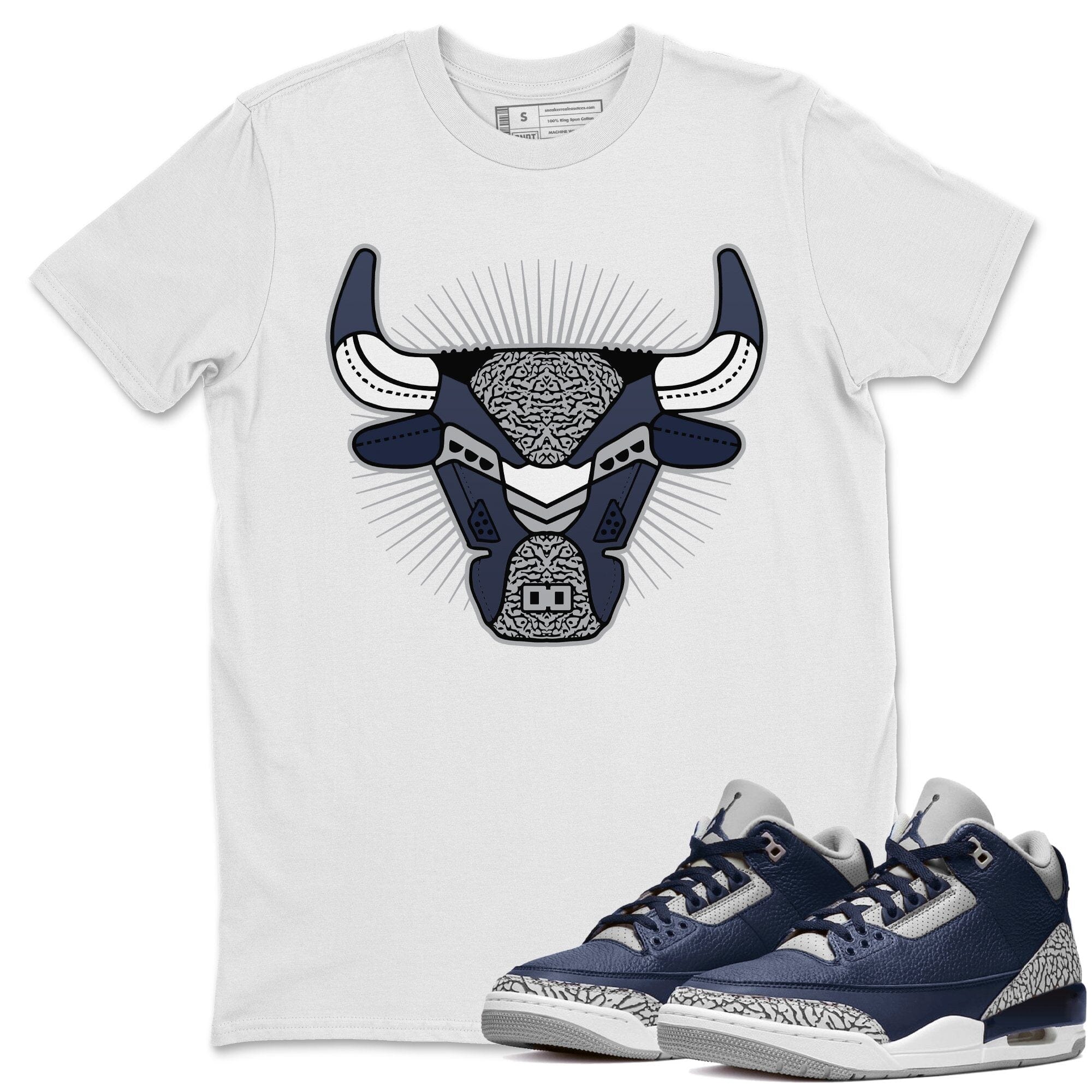Bull Head Unisex Tops - Air Jordan 3 Midnight Navy