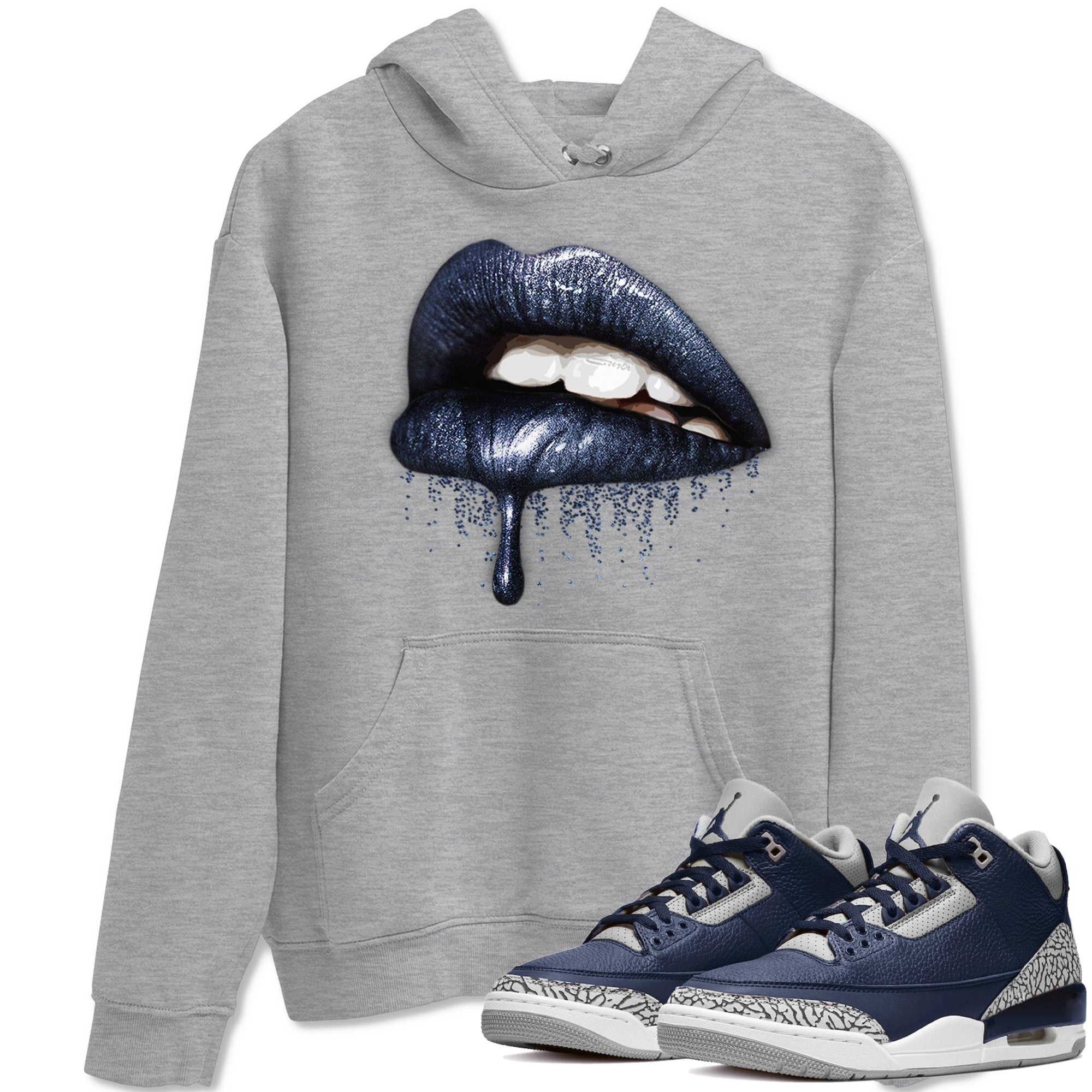 Dripping Lips Unisex Tops - Air Jordan 3 Midnight Navy