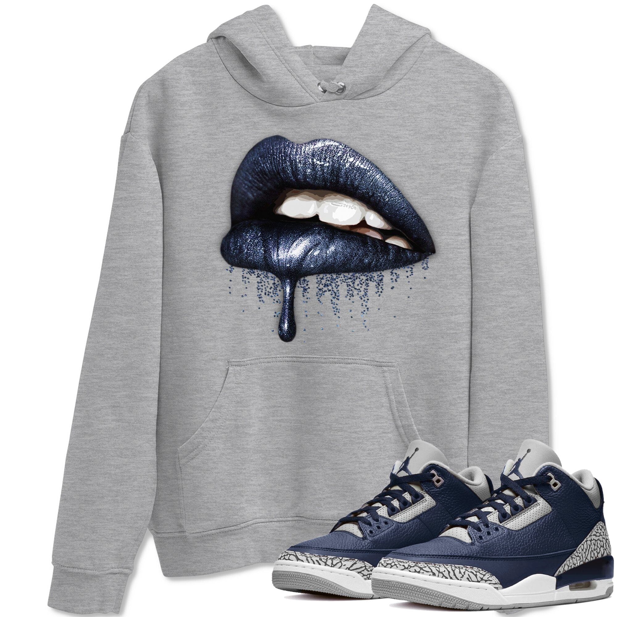 Dripping Lips Unisex Tops - Air Jordan 3 Midnight Navy