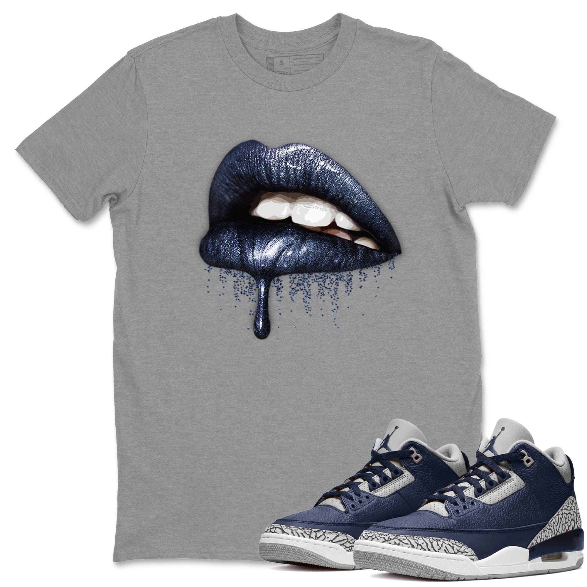 Dripping Lips Unisex Tops - Air Jordan 3 Midnight Navy