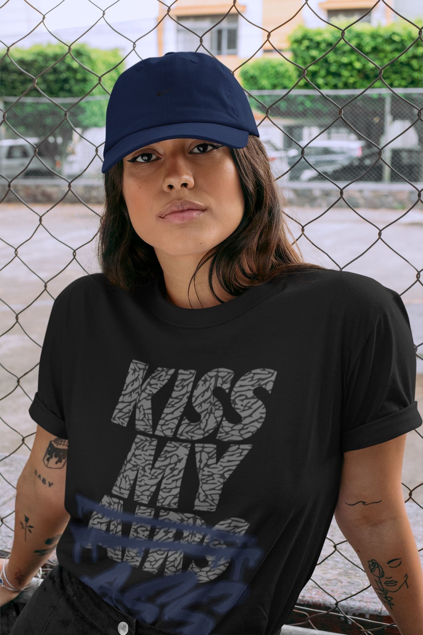 Kiss My Ass Unisex Tops - Air Jordan 3 Midnight Navy