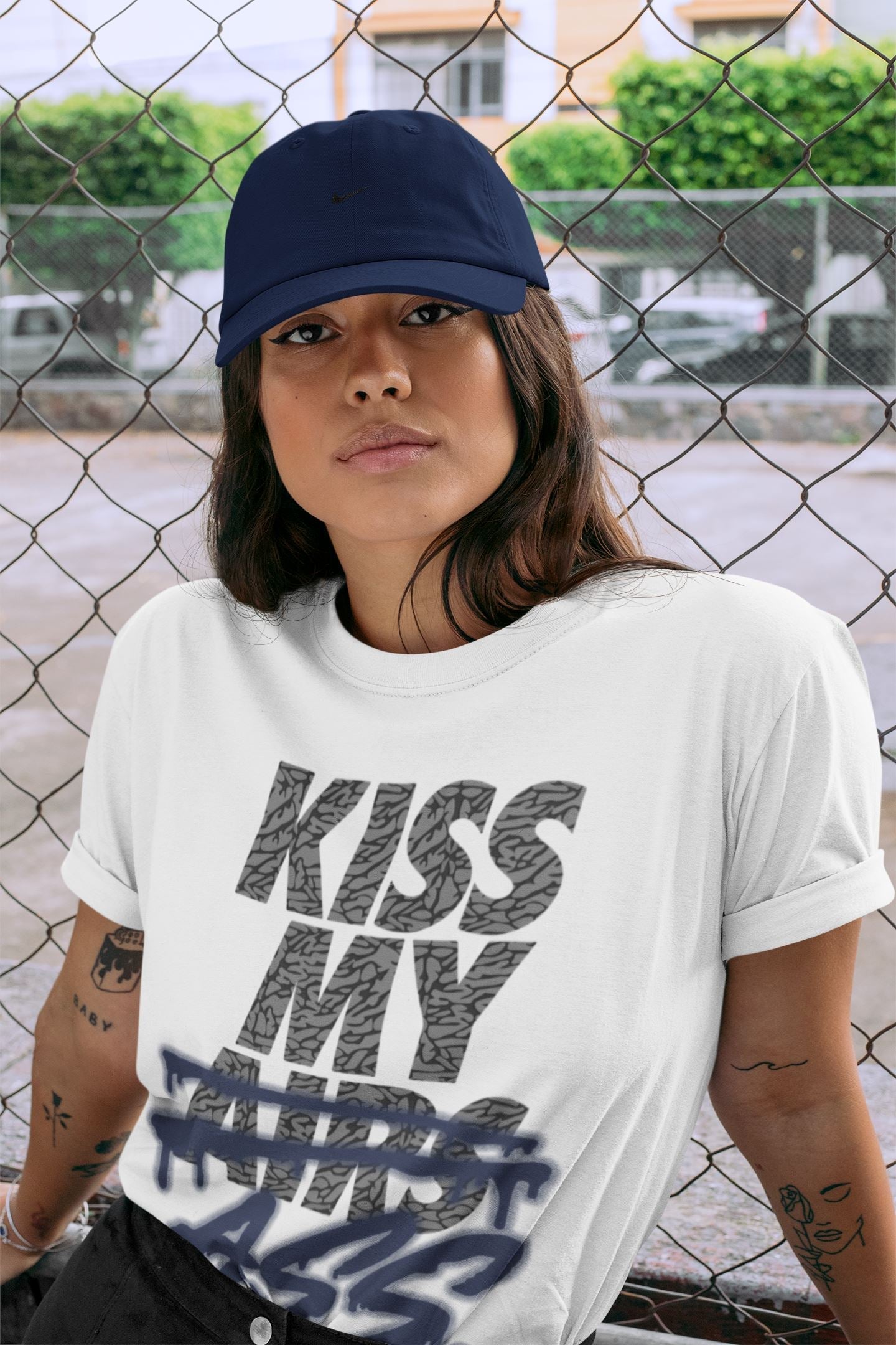 Kiss My Ass Unisex Tops - Air Jordan 3 Midnight Navy