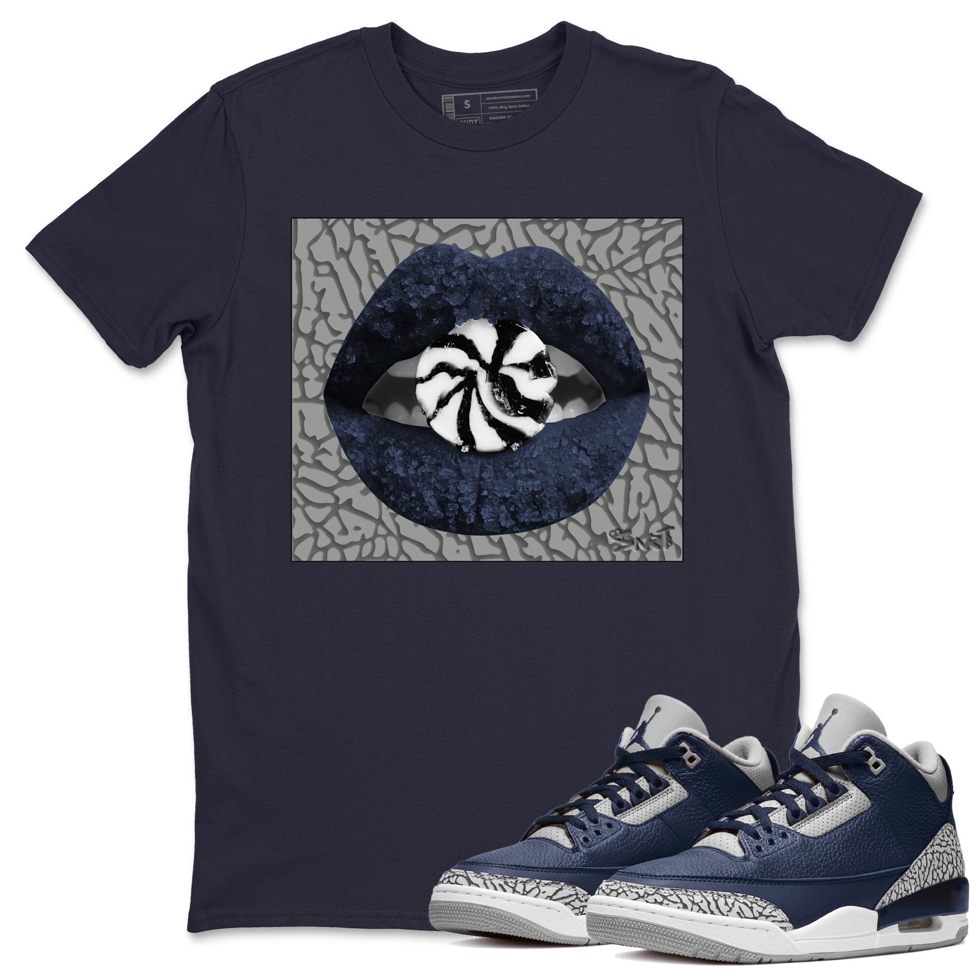 Lips Candy Unisex Tops - Air Jordan 3 Midnight Navy