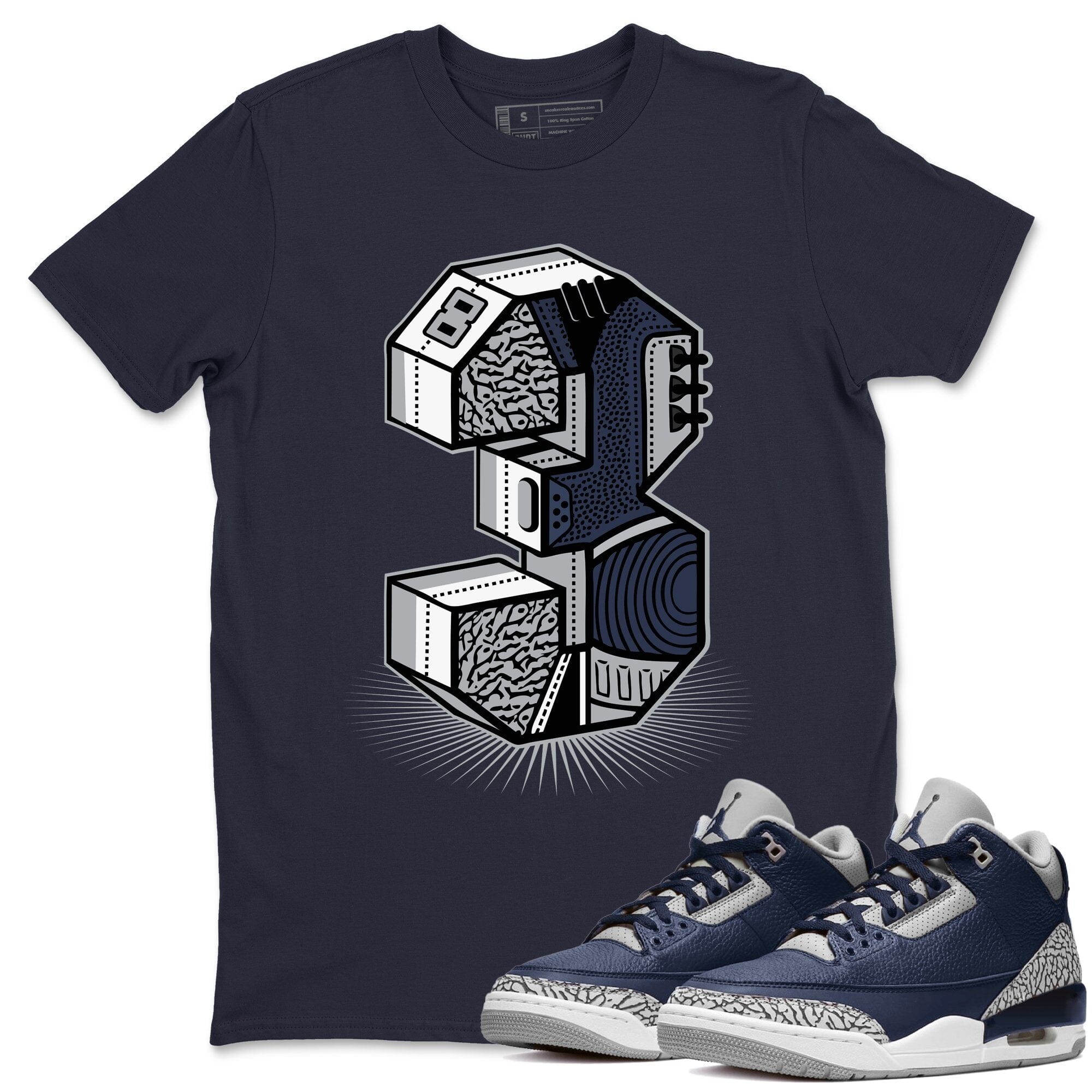 Three Statue Unisex Tops - Air Jordan 3 Midnight Navy