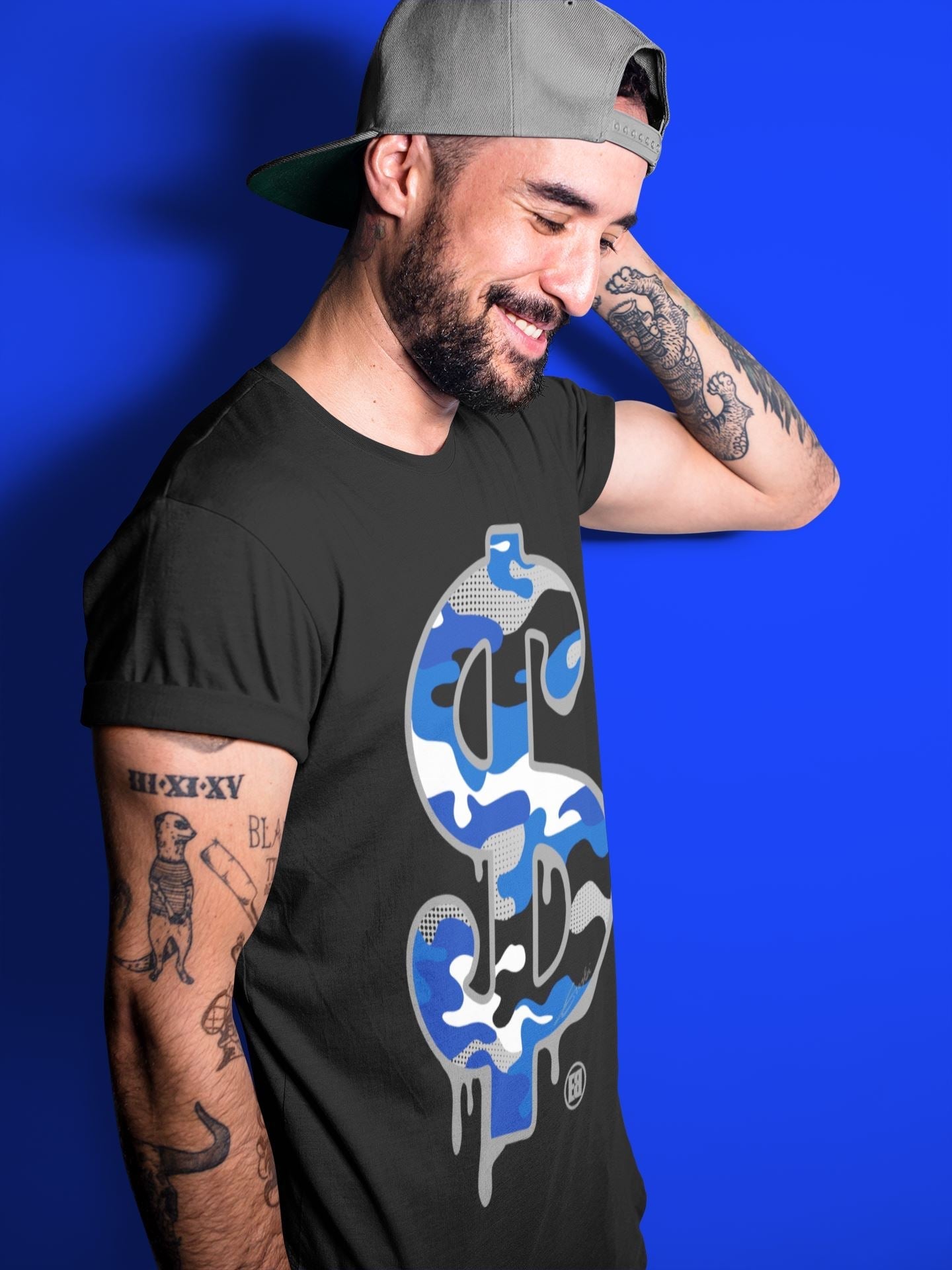 Dollar Camo Unisex Tops - Air Jordan 3 Varsity Royal