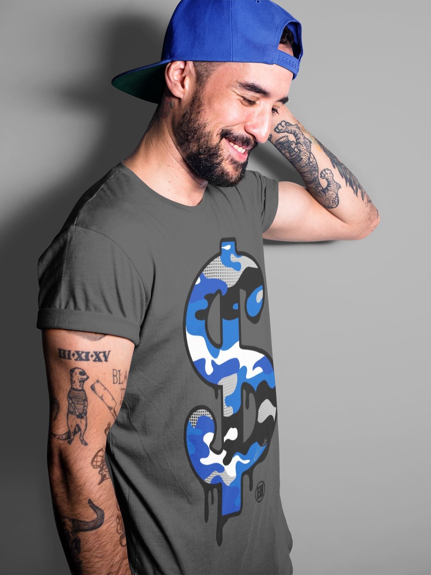 Dollar Camo Unisex Tops - Air Jordan 3 Varsity Royal