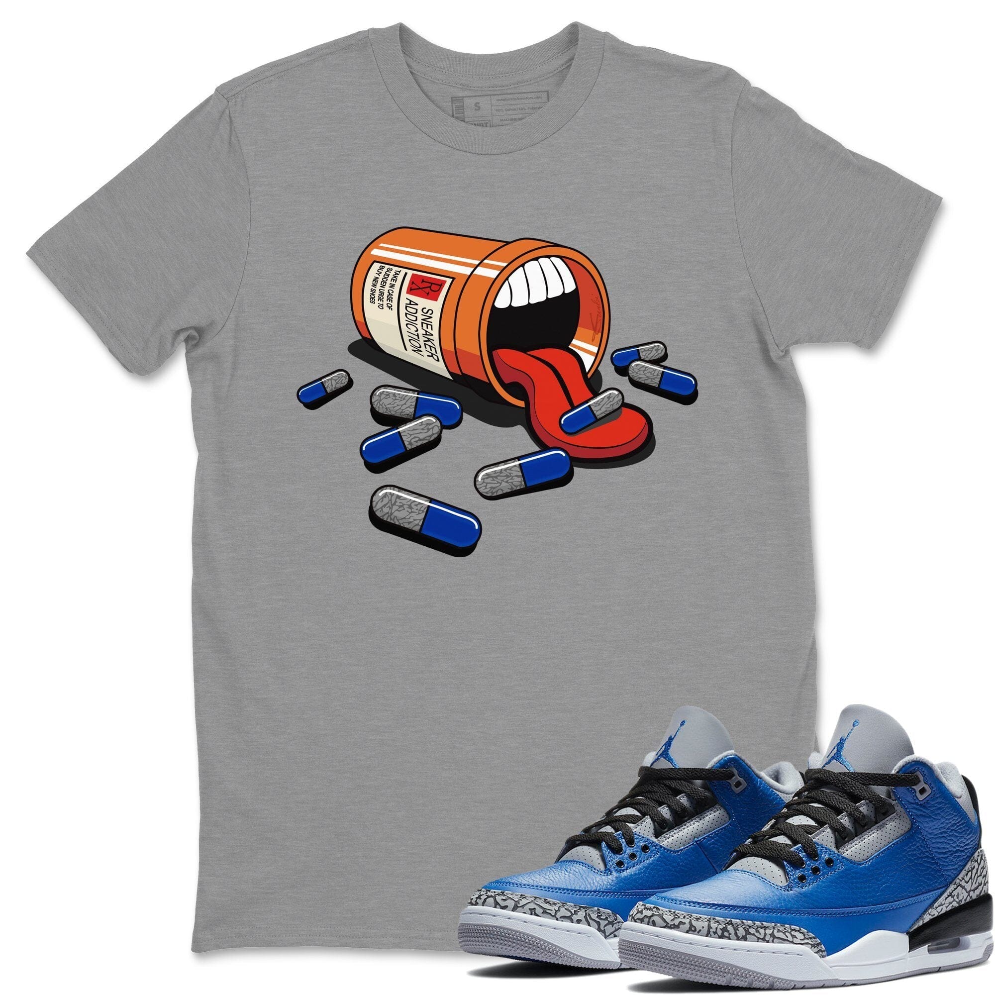 snkmatch Addiction Unisex Tops - Air Jordan 3 Varsity Royal