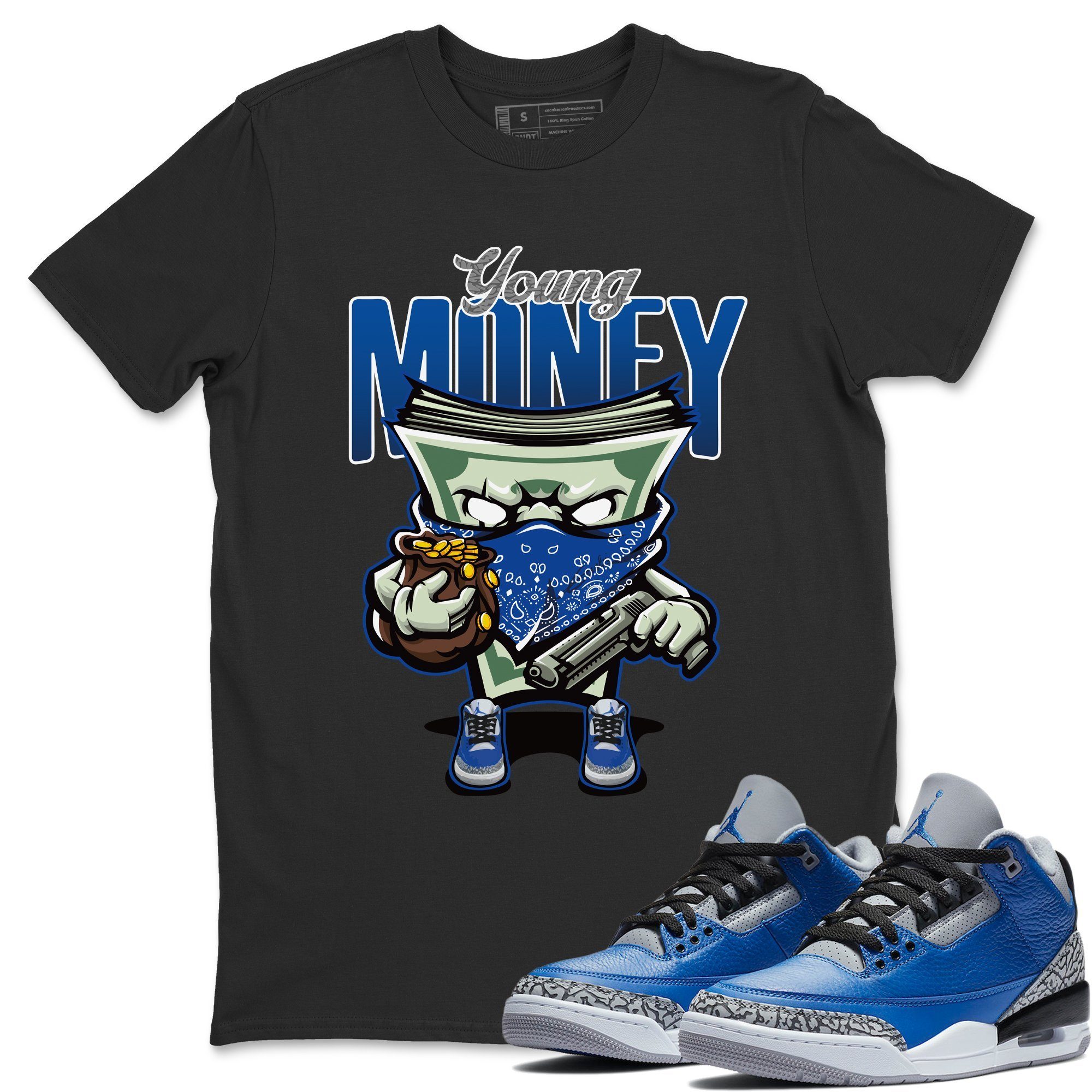 Young Money Unisex Tops - Air Jordan 3 Varsity Royal