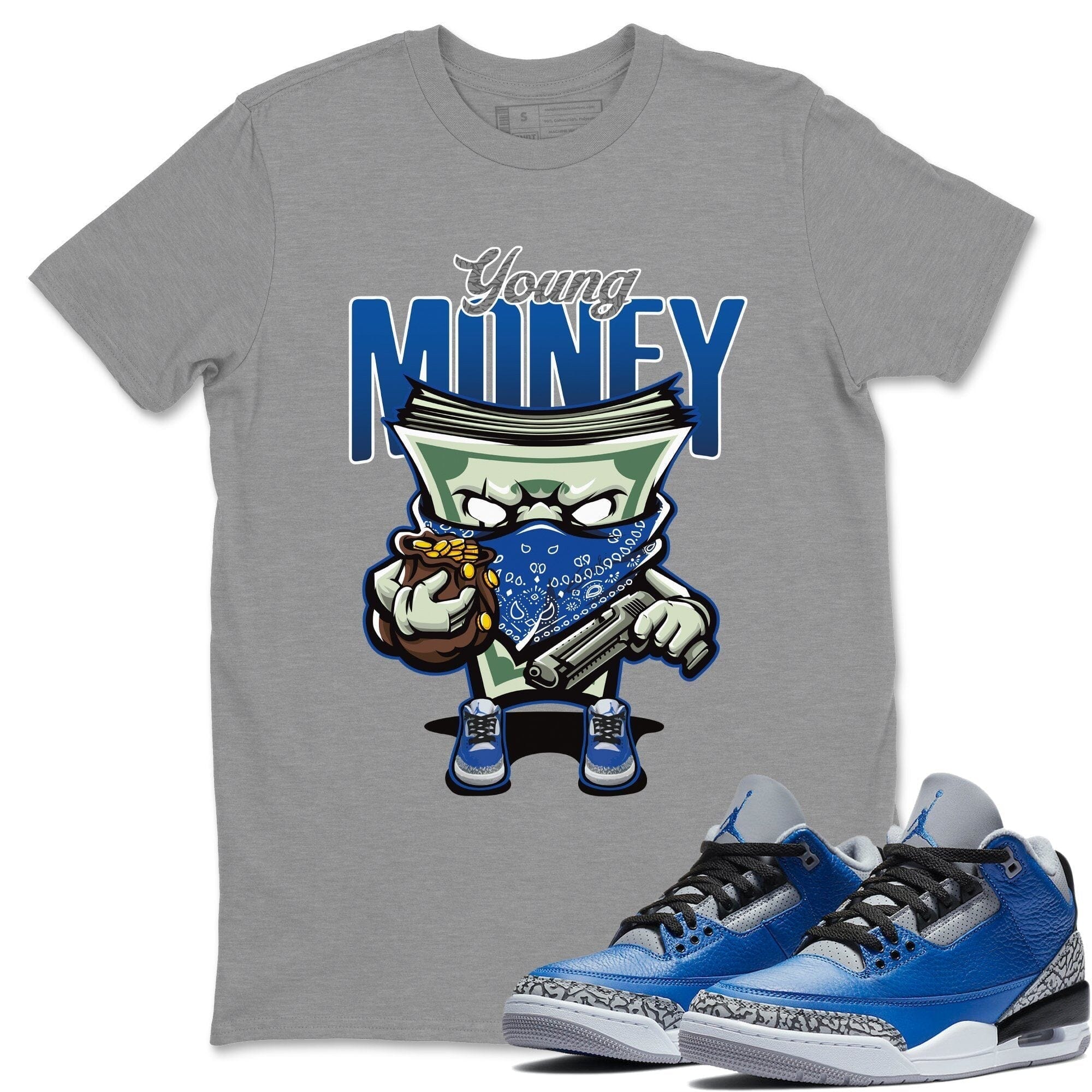 Young Money Unisex Tops - Air Jordan 3 Varsity Royal
