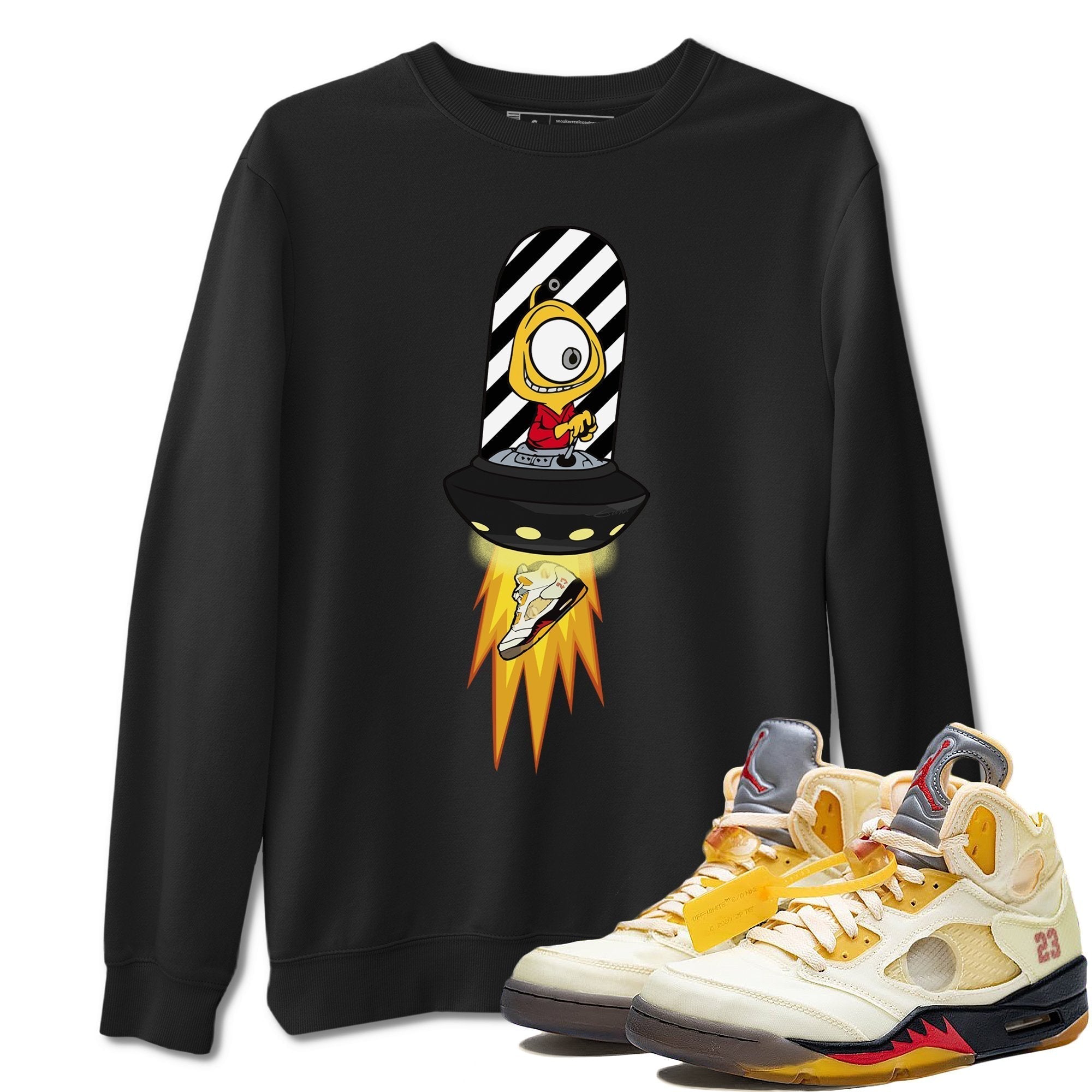 Alien Unisex Tops - Air Jordan 5 OFF-WHITE Sail