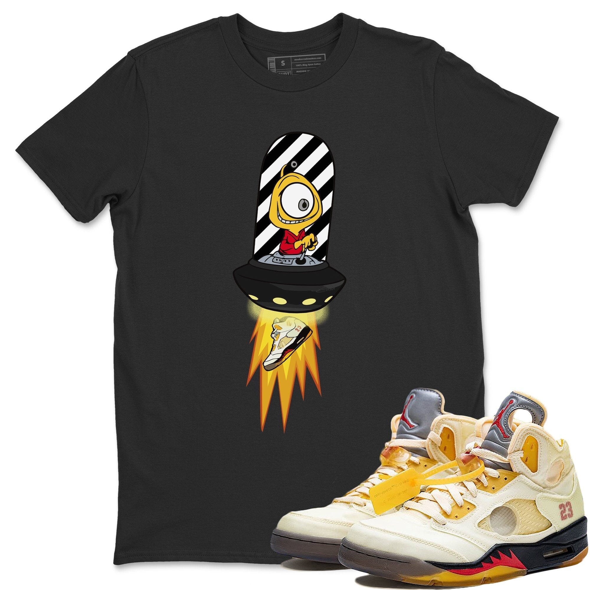 Alien Unisex Tops - Air Jordan 5 OFF-WHITE Sail