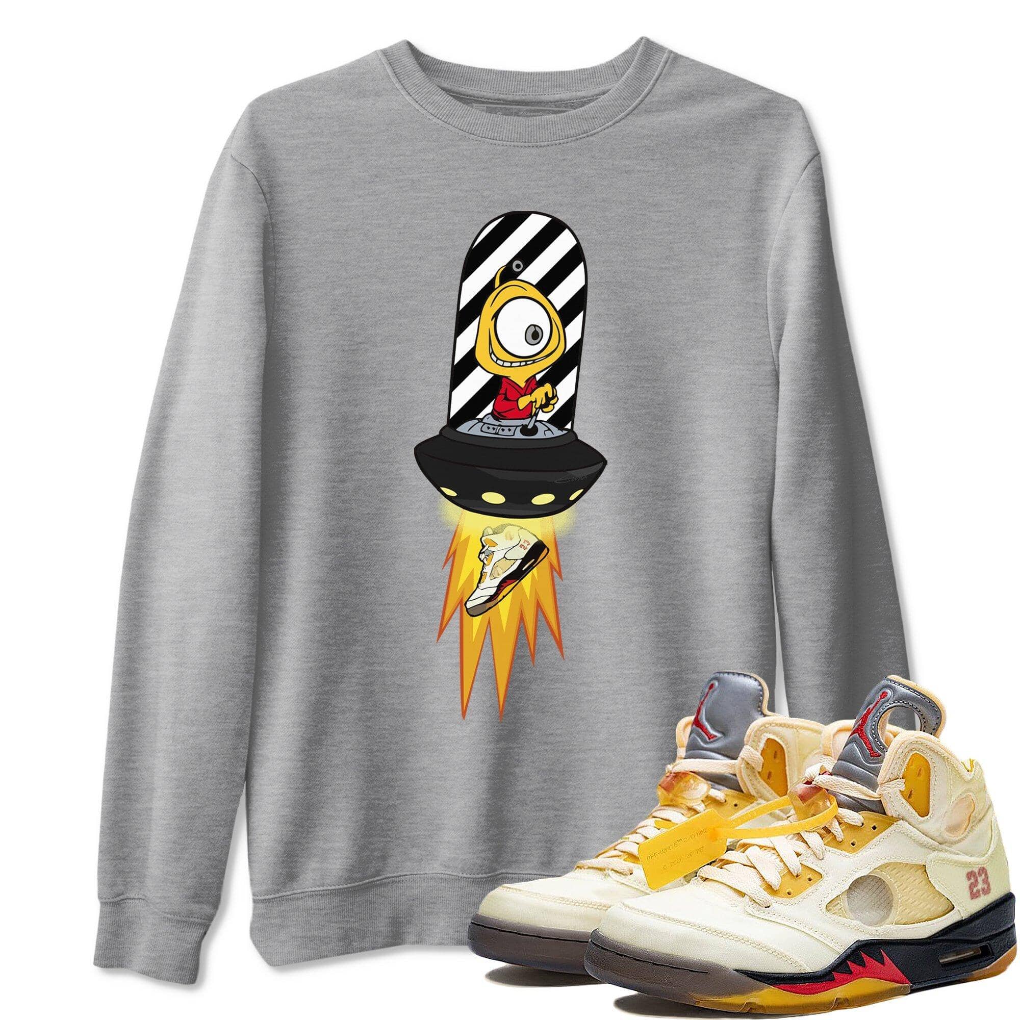 Alien Unisex Tops - Air Jordan 5 OFF-WHITE Sail