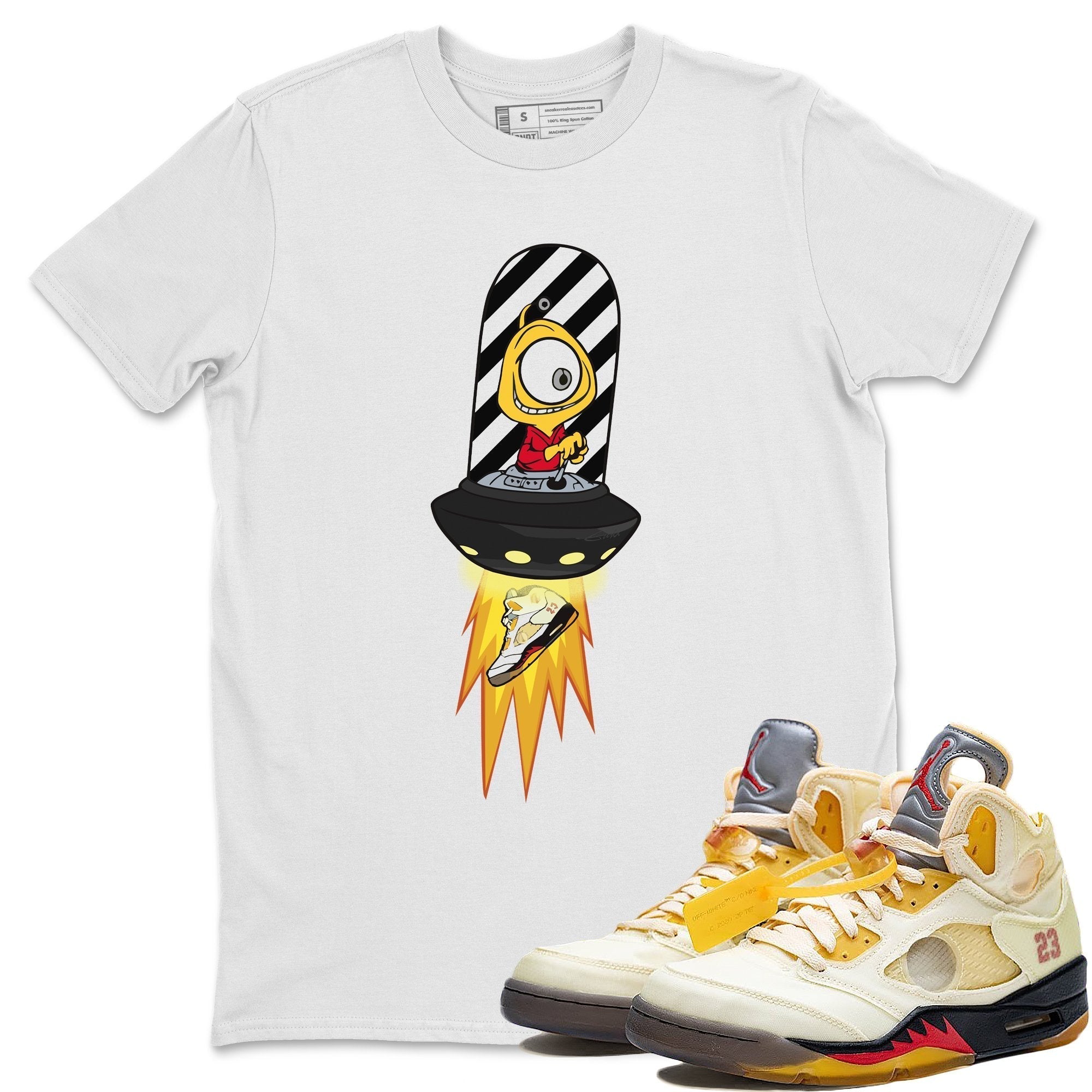 Alien Unisex Tops - Air Jordan 5 OFF-WHITE Sail