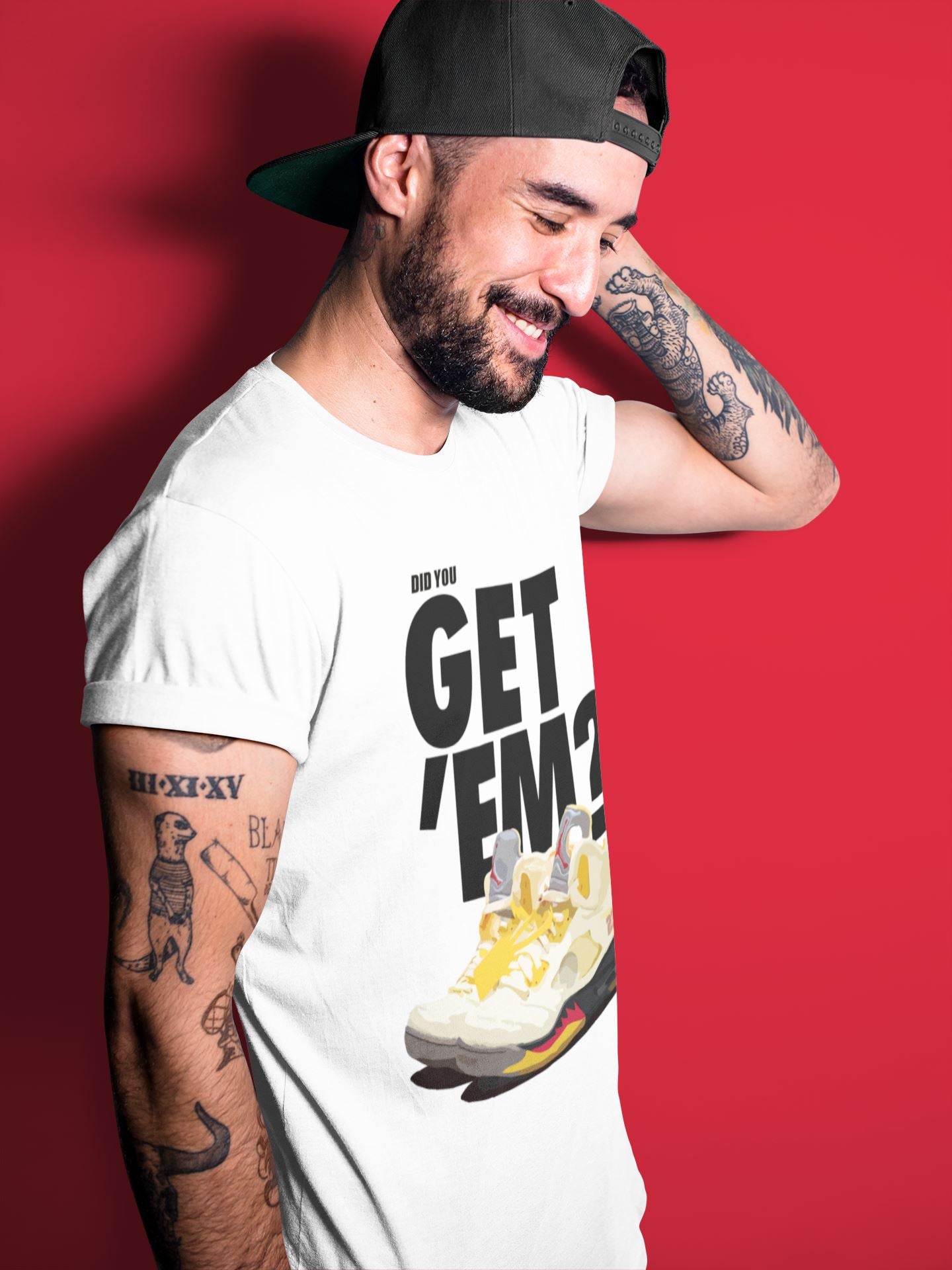 Did You Get 'Em Unisex Tops - Air Jordan 5 OFF-WHITE Sail