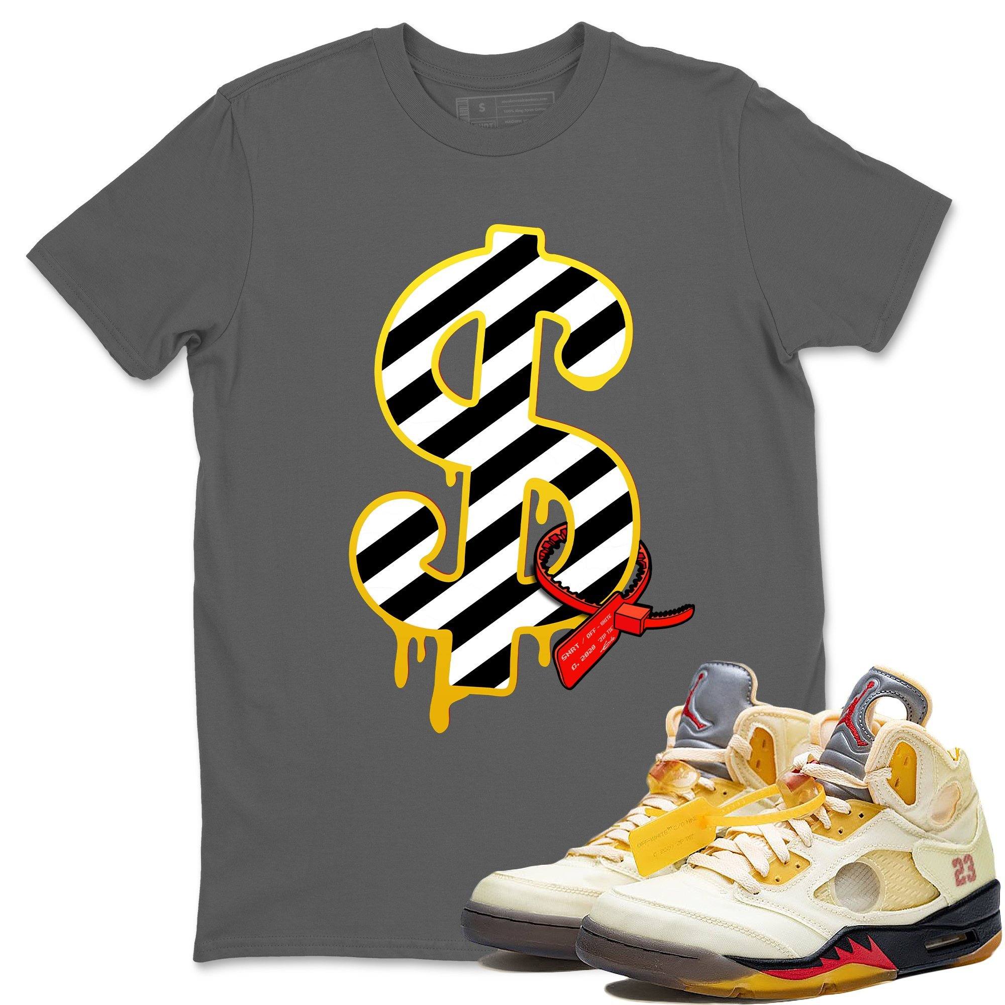 Dollar Unisex Tops - Air Jordan 5 OFF-WHITE Sail