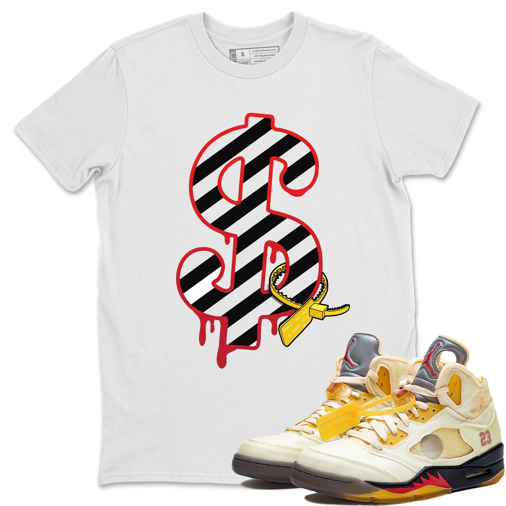 Dollar Unisex Tops - Air Jordan 5 OFF-WHITE Sail