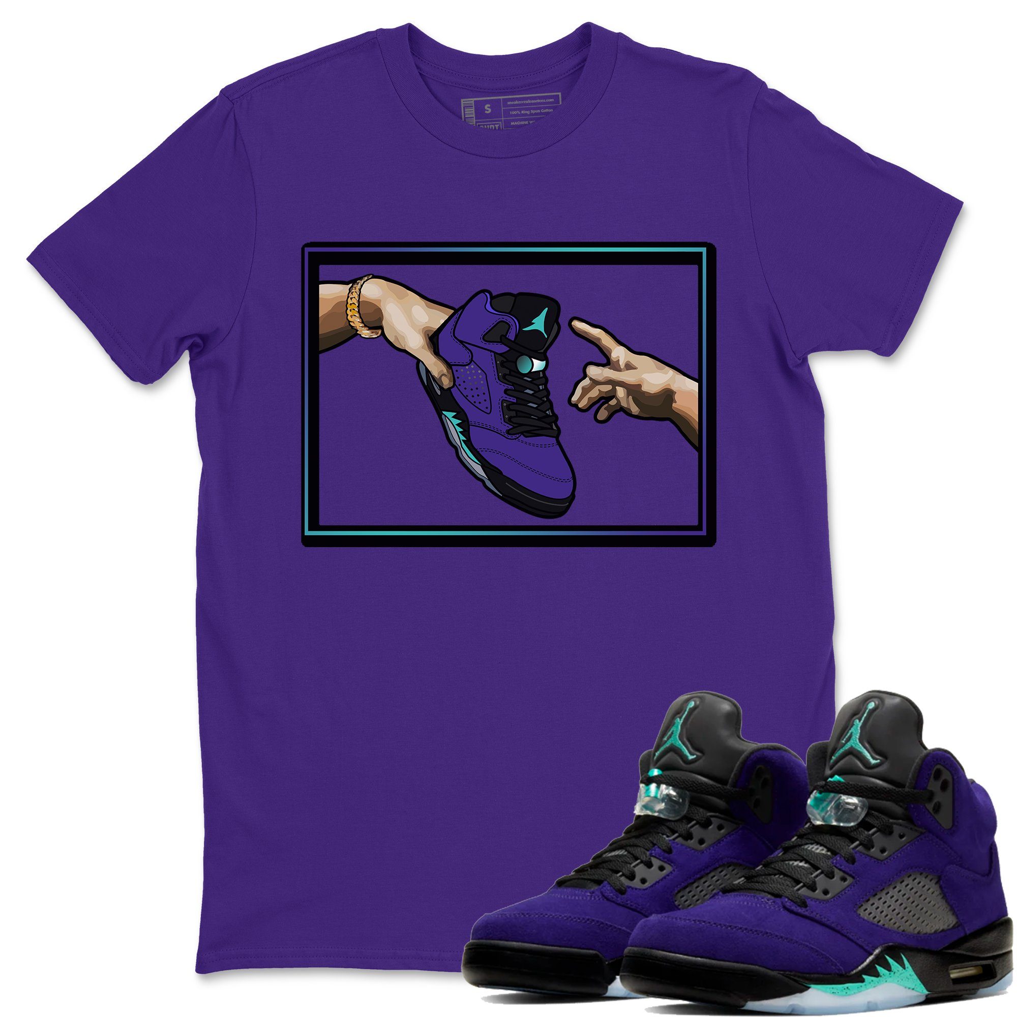 Adam's Creation Unisex Tops - Air Jordan 5 Purple Grape