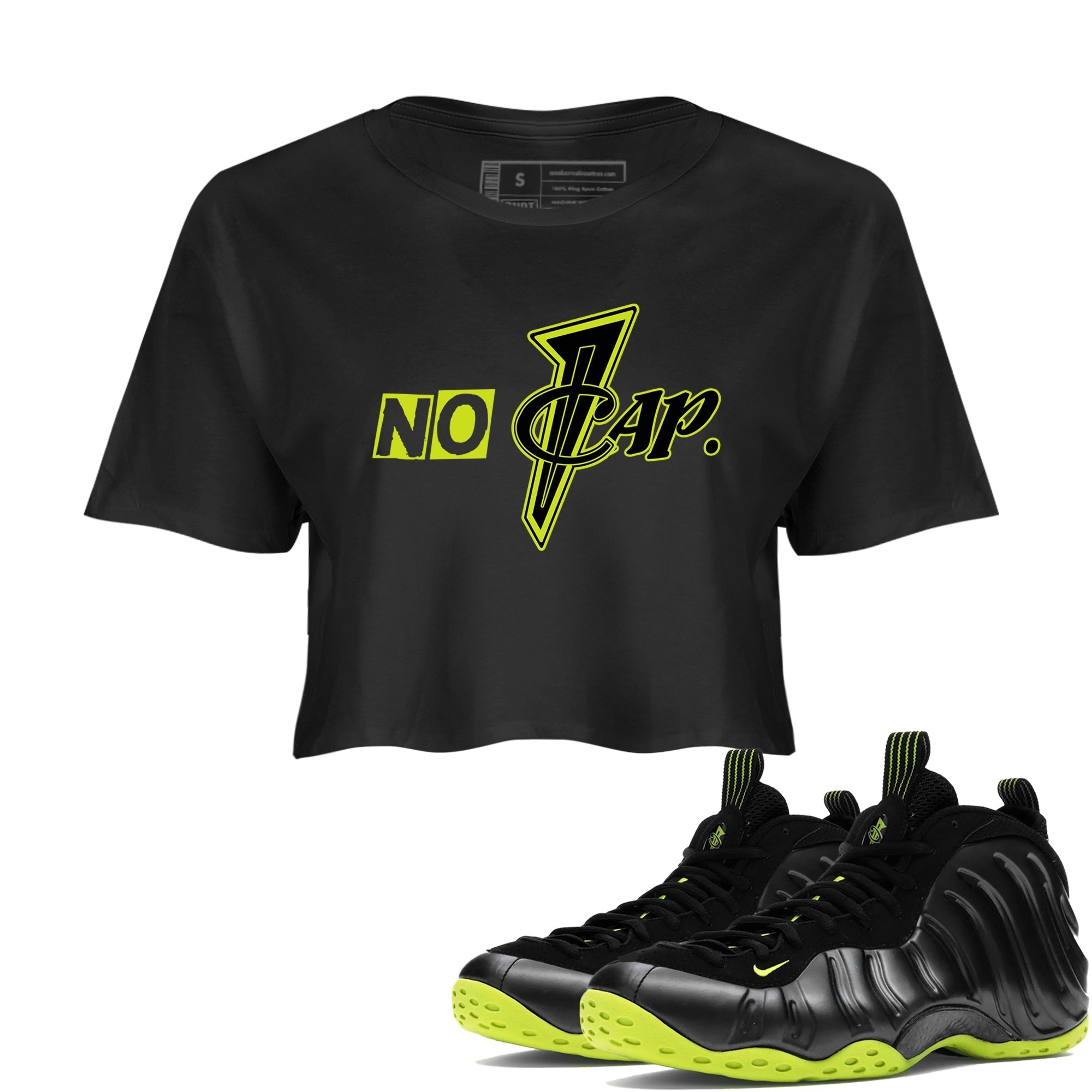 No Cap snkmatch Women's Top - Air Foamposite One Black Volt
