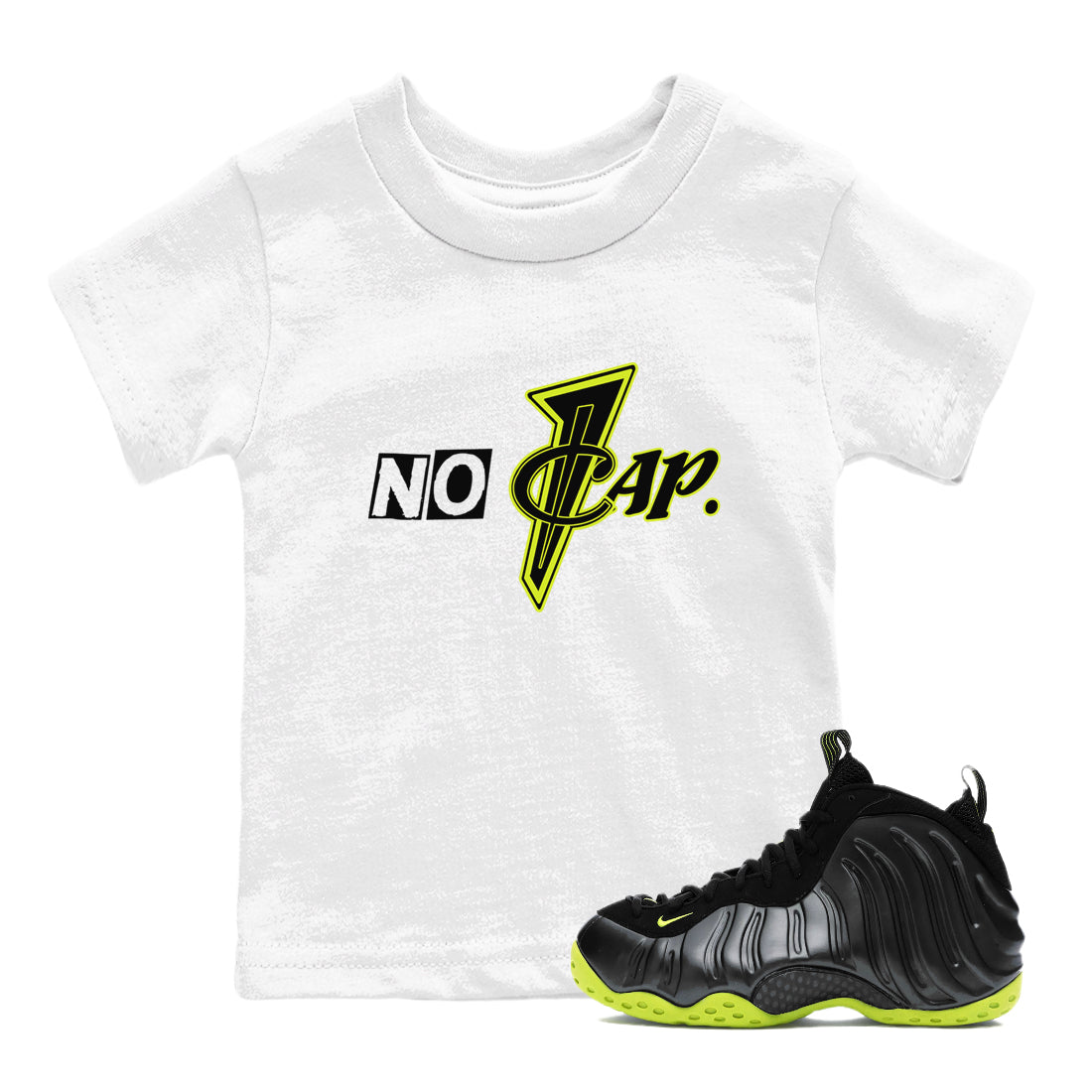 No Cap snkmatch Tees Kids - Air Foamposite One Black Volt