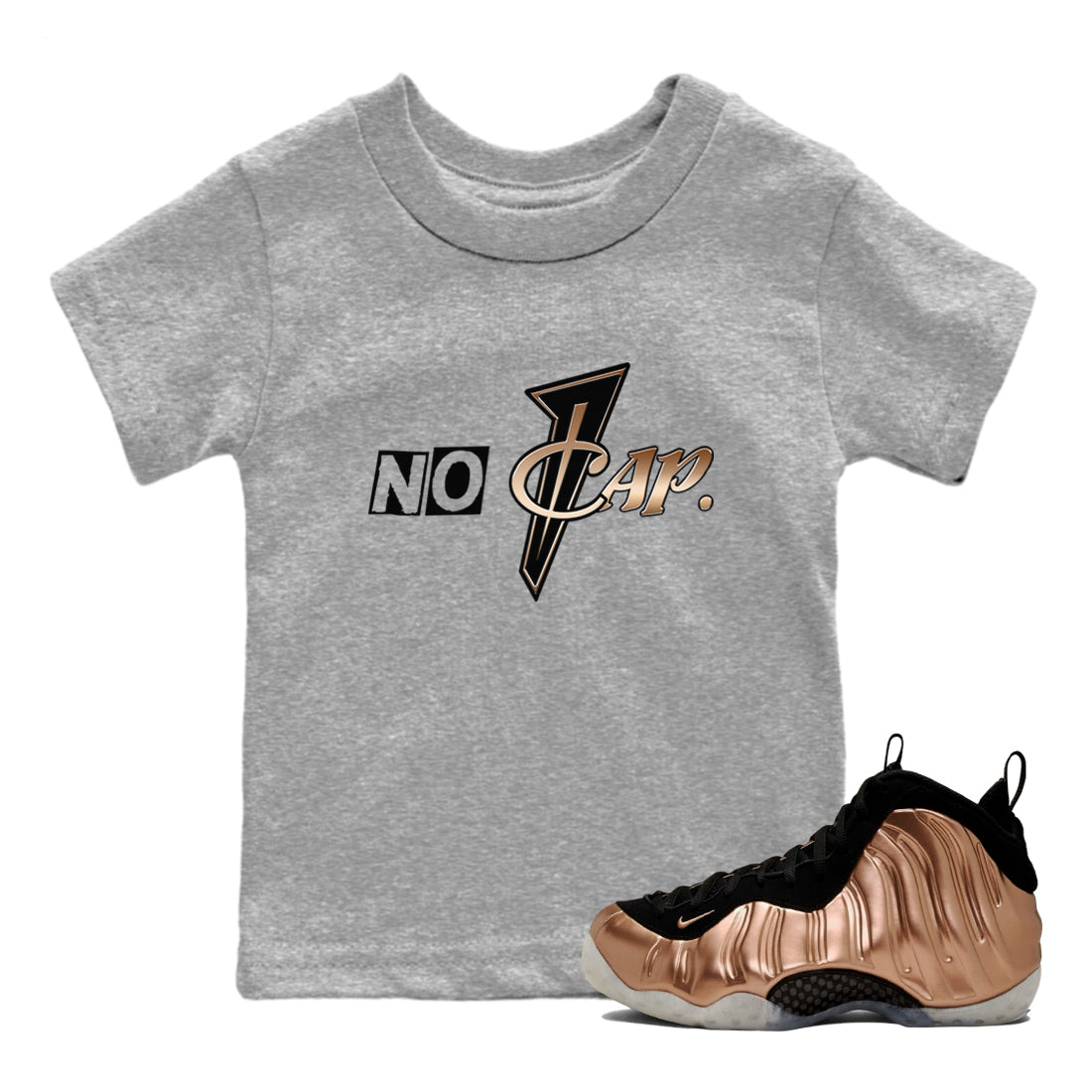 No Cap snkmatch Tees Kids - Air Foamposite One Metallic Copper