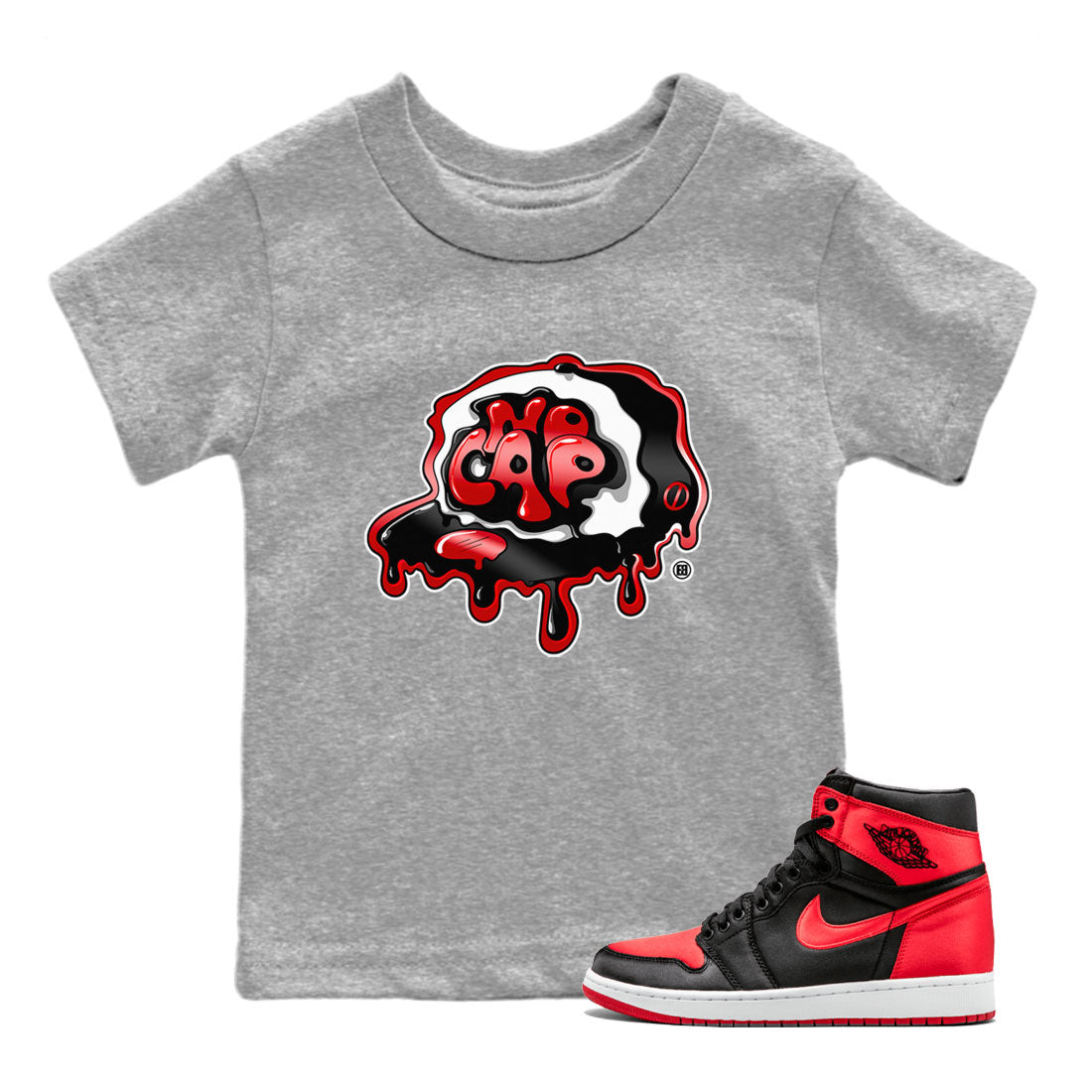 No Cap snkmatch Tee Kids - Air Jordan 1 Satin Bred