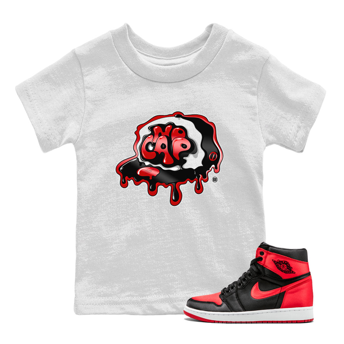 No Cap snkmatch Tee Kids - Air Jordan 1 Satin Bred