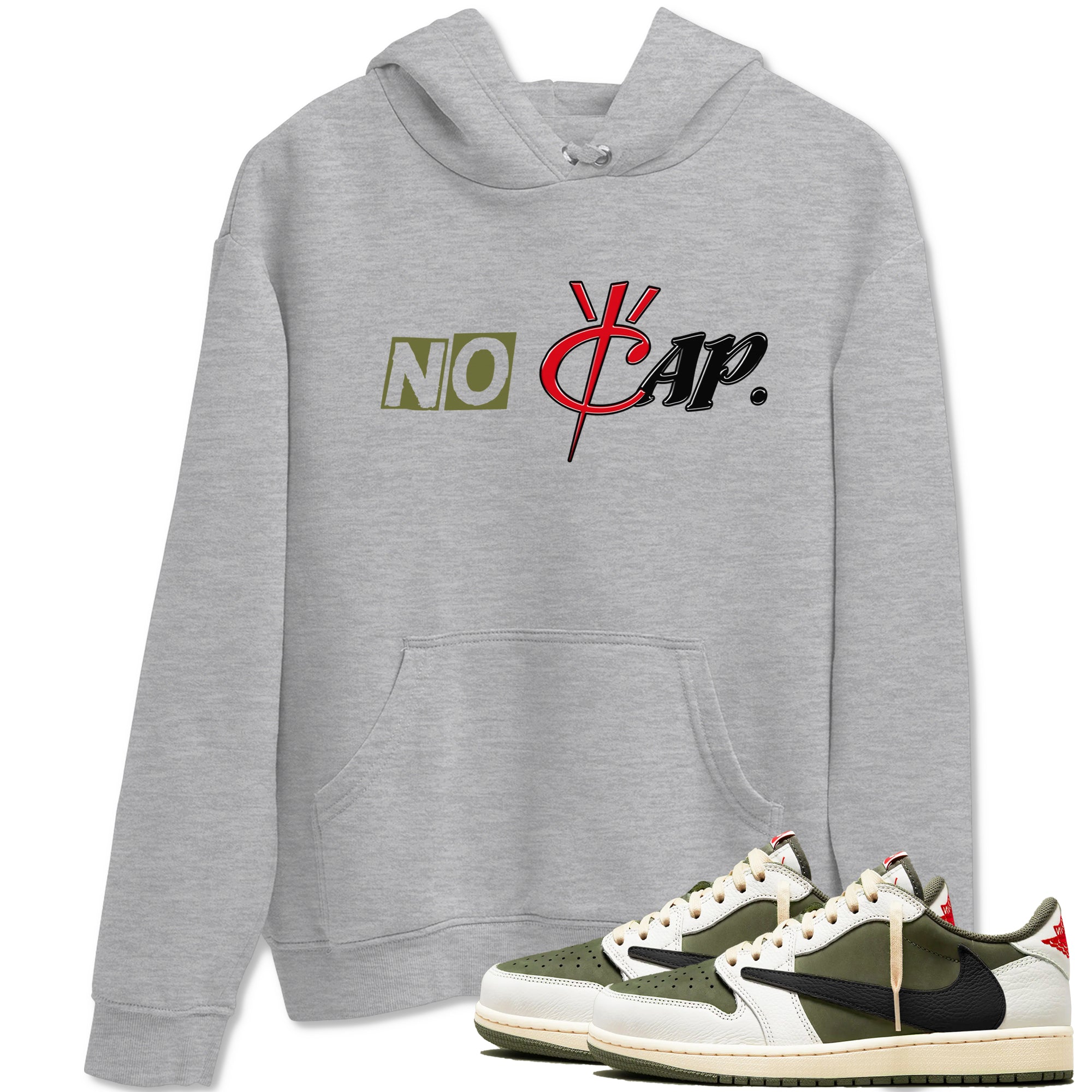 No Cap snkmatch Tees - Air Jordan 1 Travis Scott Medium Olive