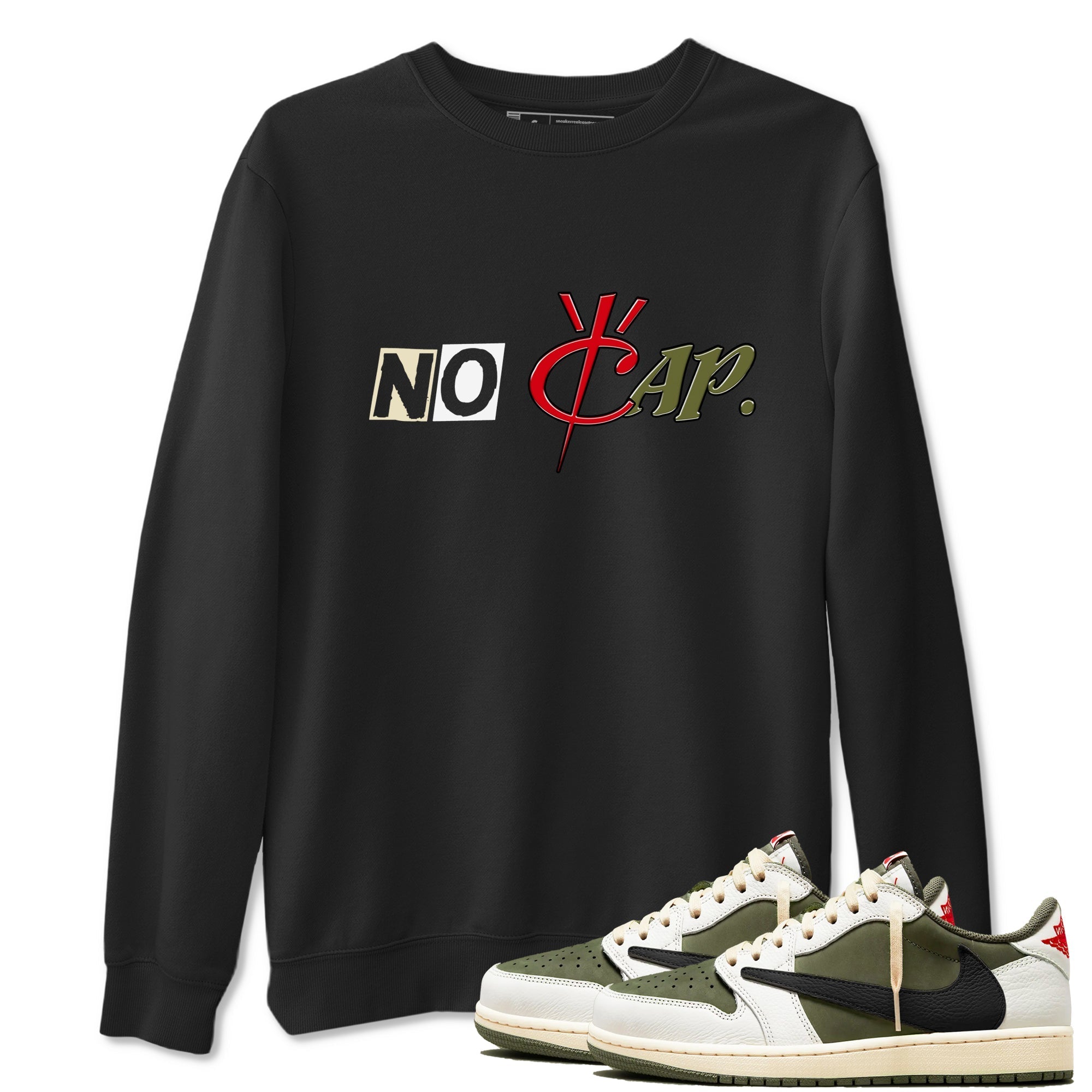 No Cap snkmatch Tees - Air Jordan 1 Travis Scott Medium Olive