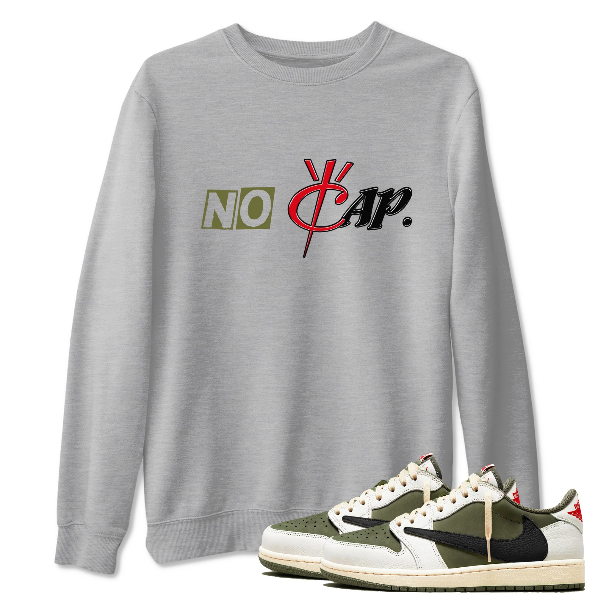 No Cap snkmatch Tees - Air Jordan 1 Travis Scott Medium Olive