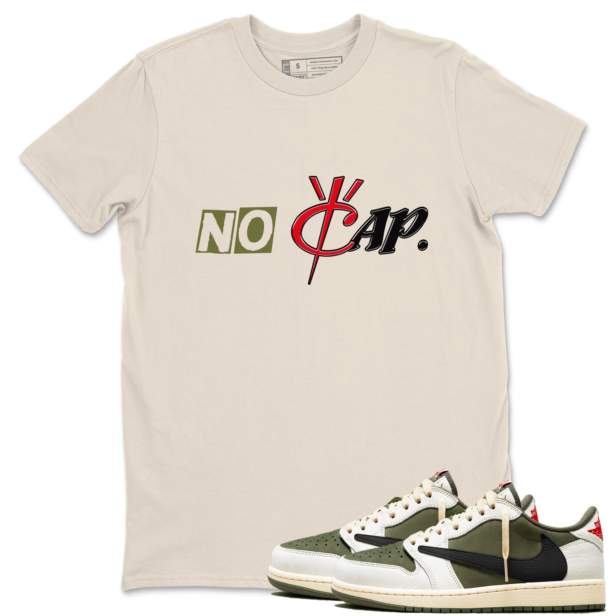 No Cap snkmatch Tees - Air Jordan 1 Travis Scott Medium Olive