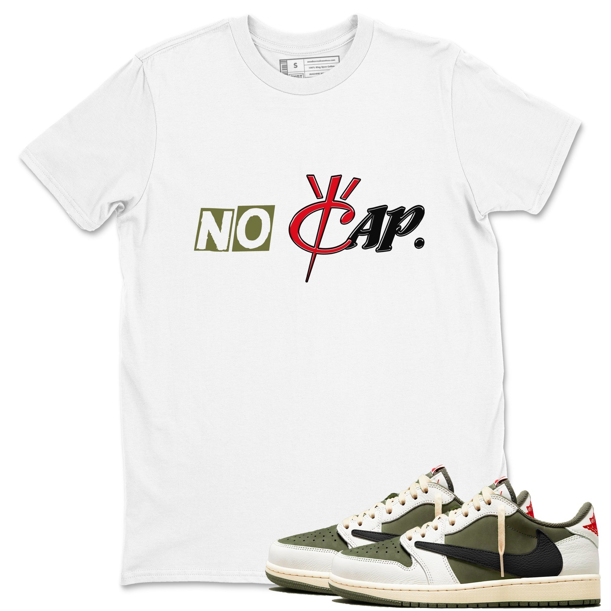 No Cap snkmatch Tees - Air Jordan 1 Travis Scott Medium Olive