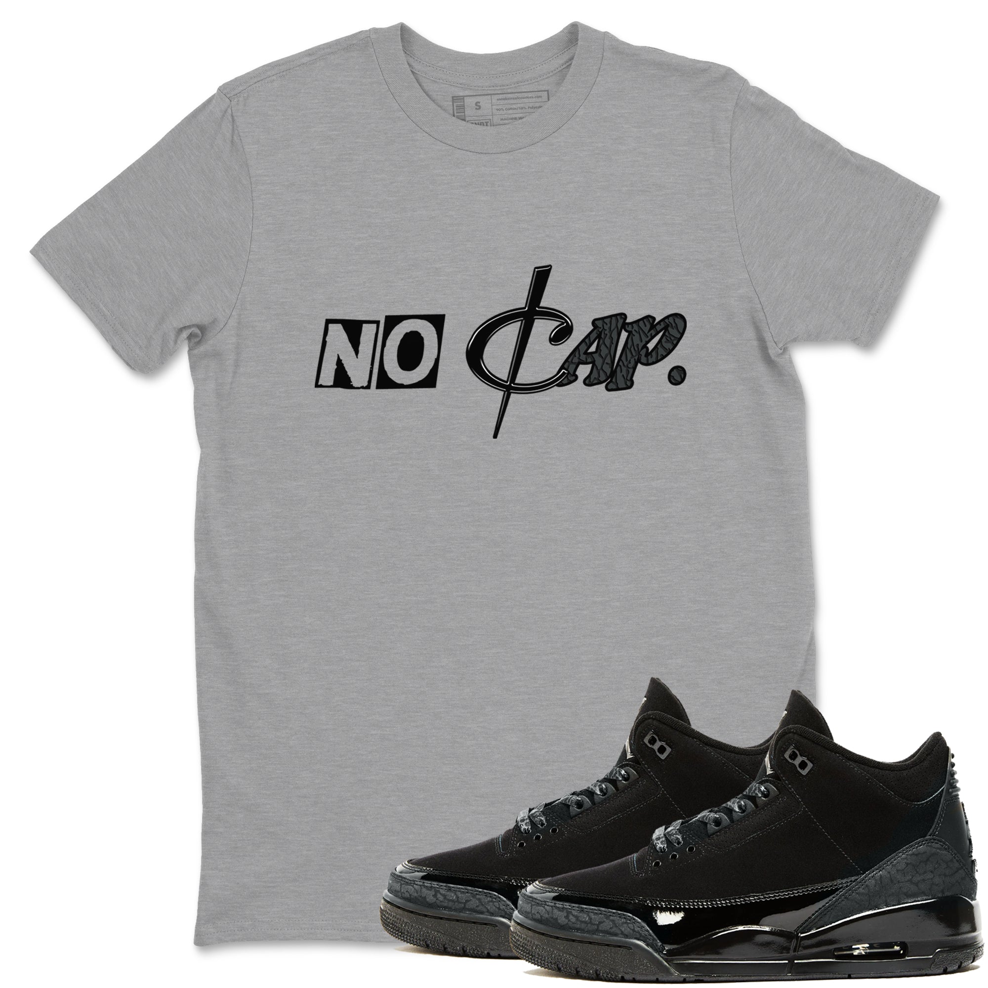 No Cap snkmatch Tees - Air Jordan 3 Black Cat