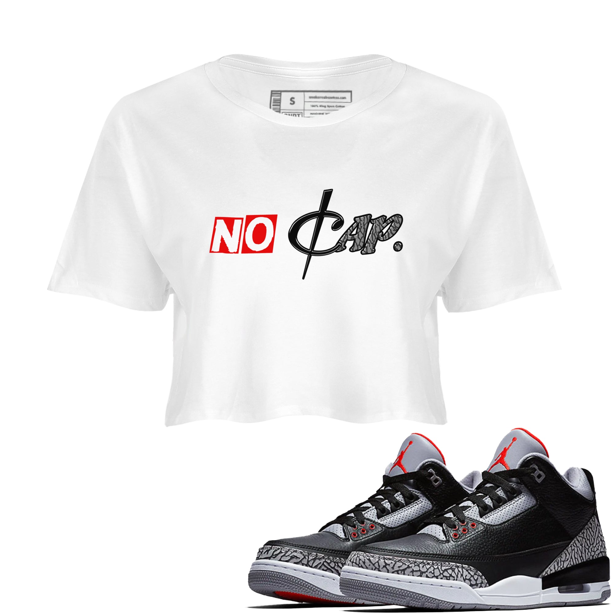 No Cap snkmatch Women's Top - Air Jordan 3 Black Cement