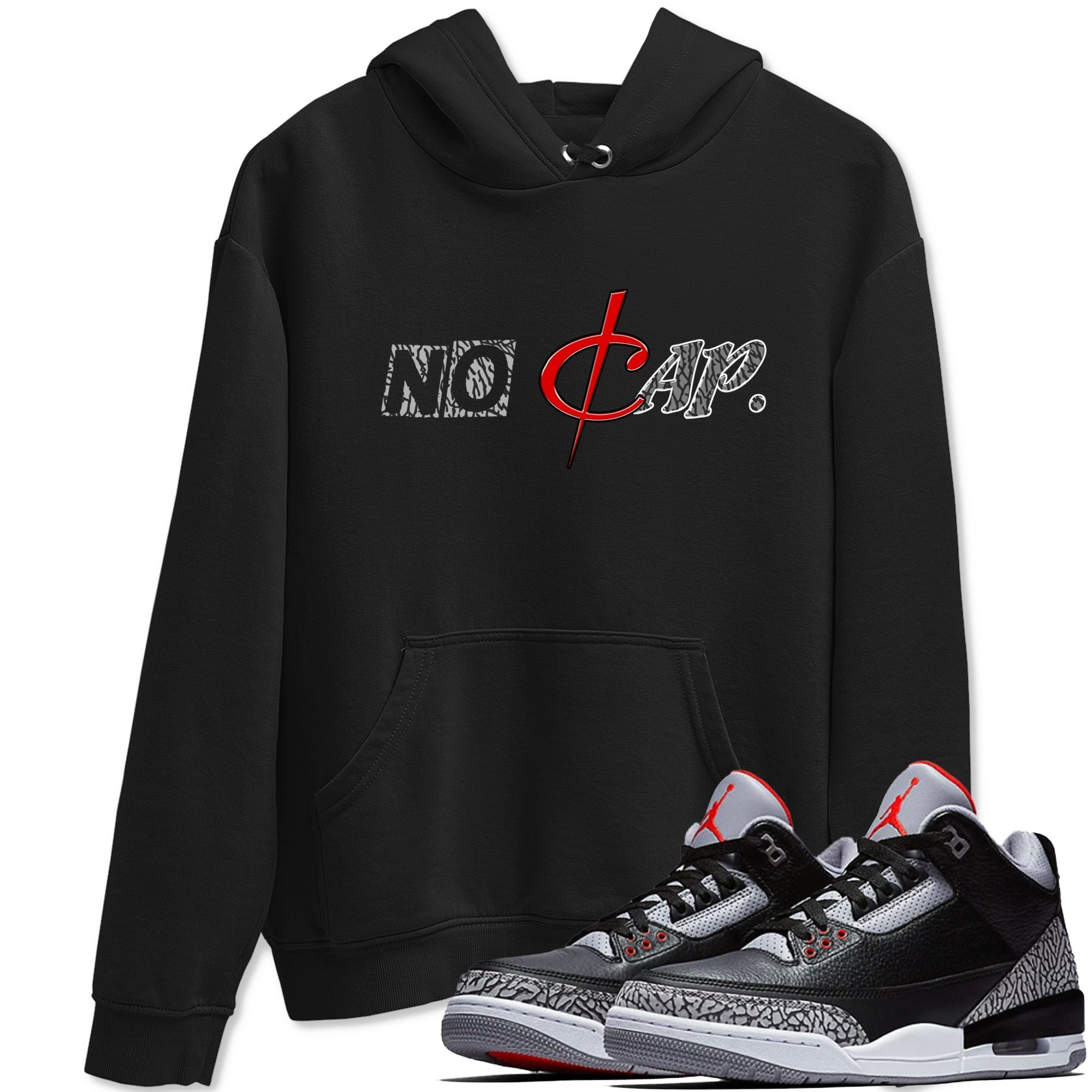 No Cap snkmatch Tees - Air Jordan 3 Black Cement