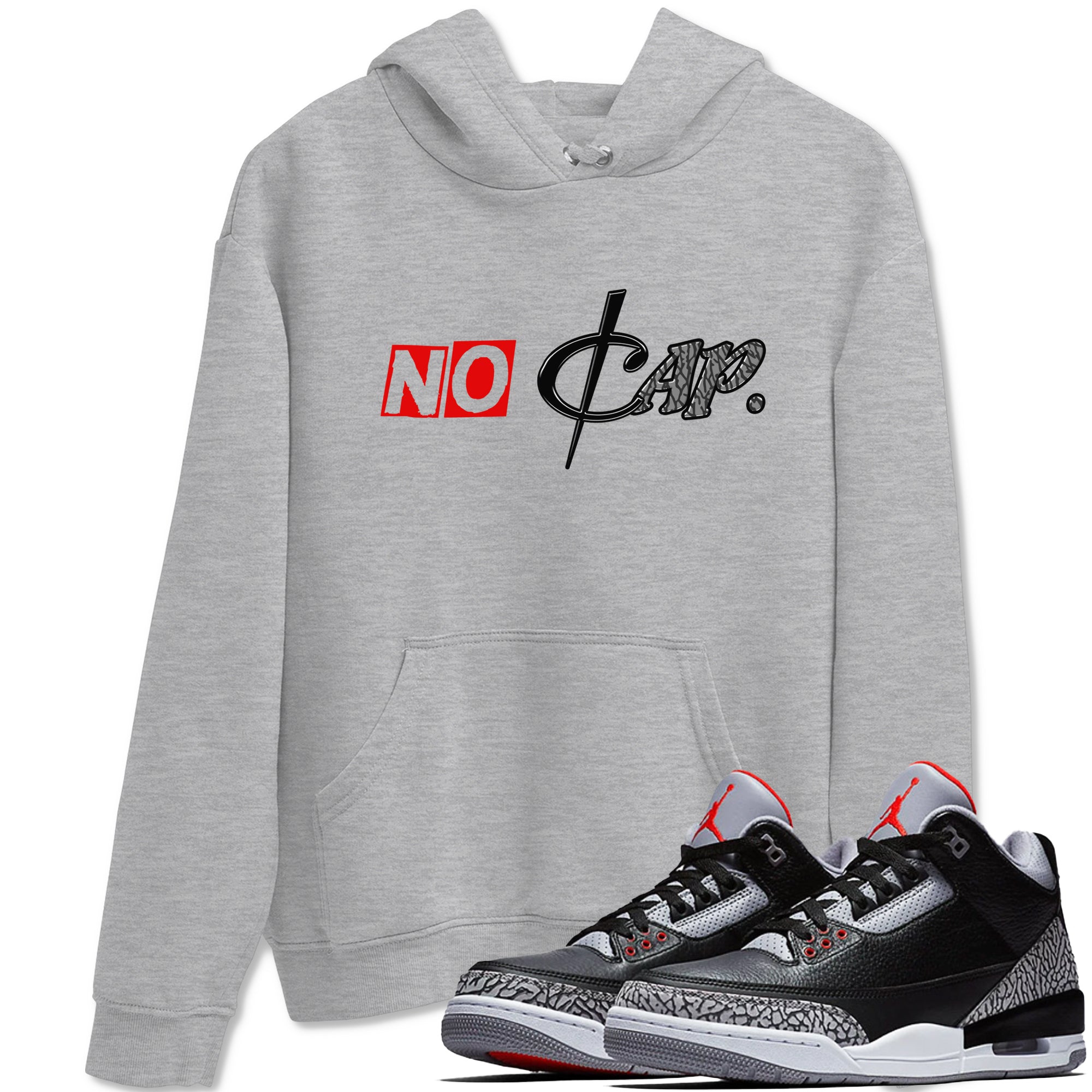 No Cap snkmatch Tees - Air Jordan 3 Black Cement