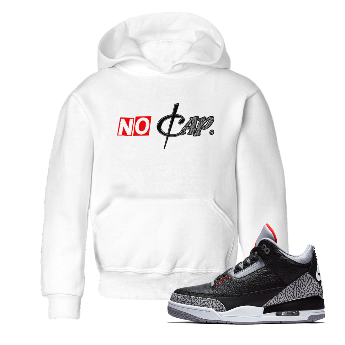 No Cap snkmatch Tees Kids - Air Jordan 3 Black Cement