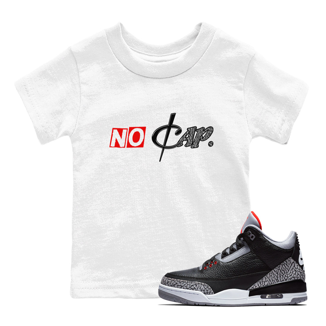 No Cap snkmatch Tees Kids - Air Jordan 3 Black Cement
