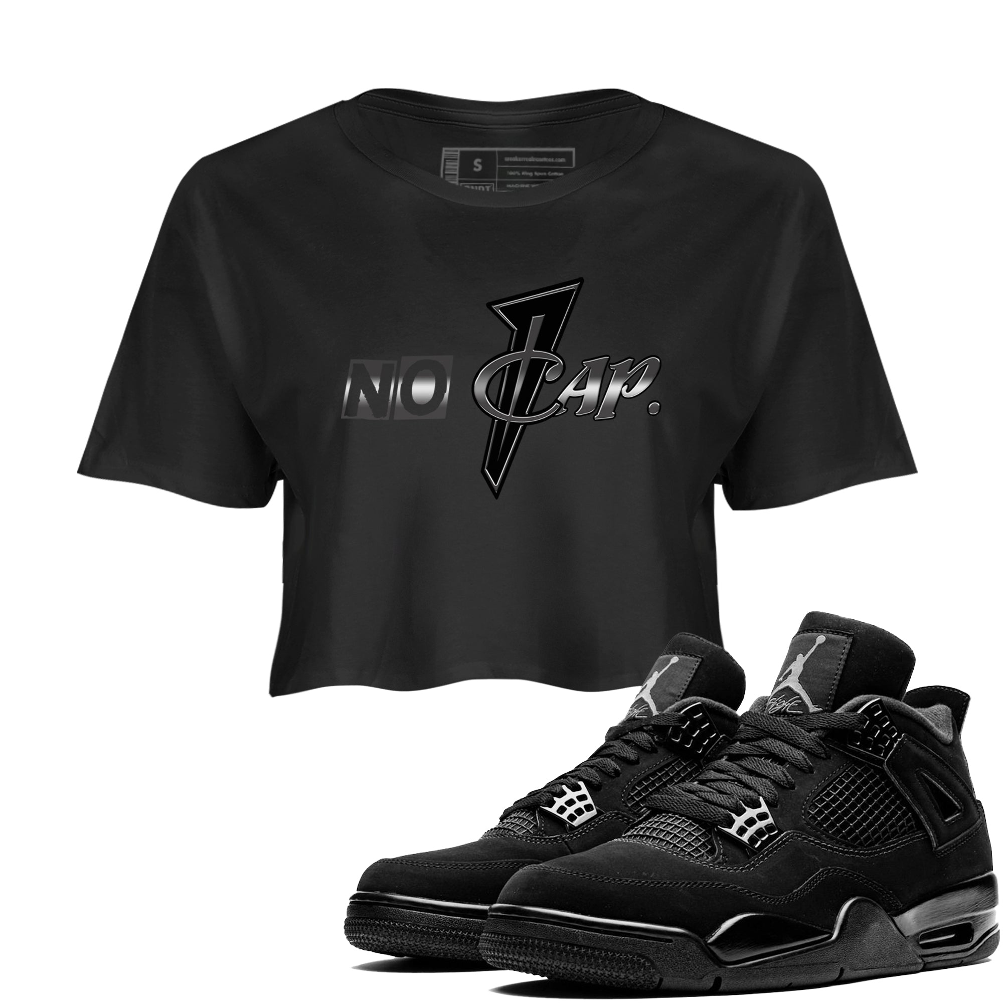 No Cap snkmatch Women's Top - Air Jordan 4 Black Cat