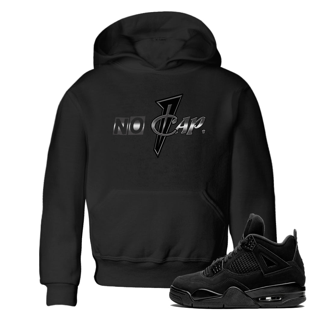 No Cap snkmatch Tees Kids - Air Jordan 4 Black Cat