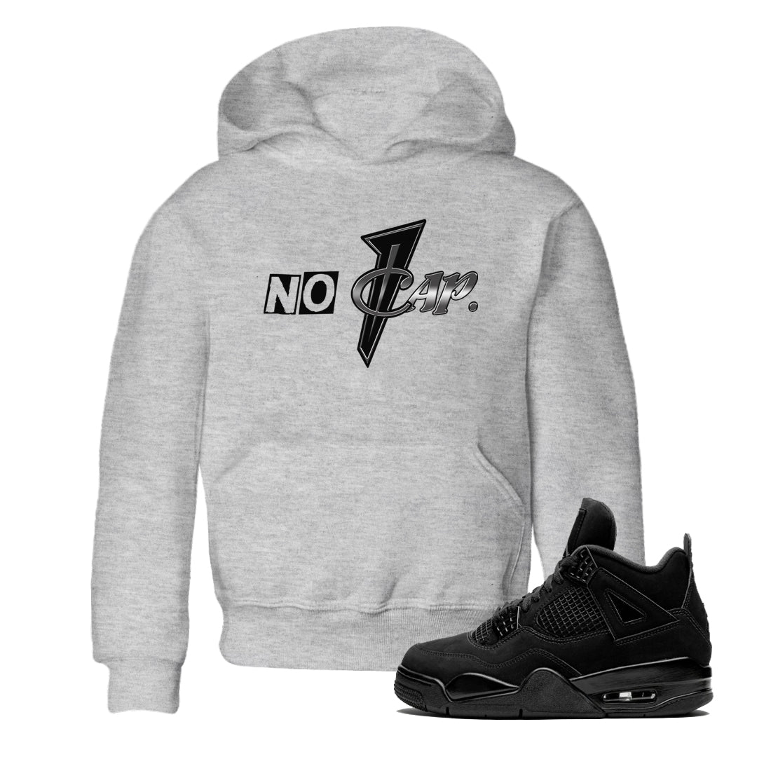 No Cap snkmatch Tees Kids - Air Jordan 4 Black Cat
